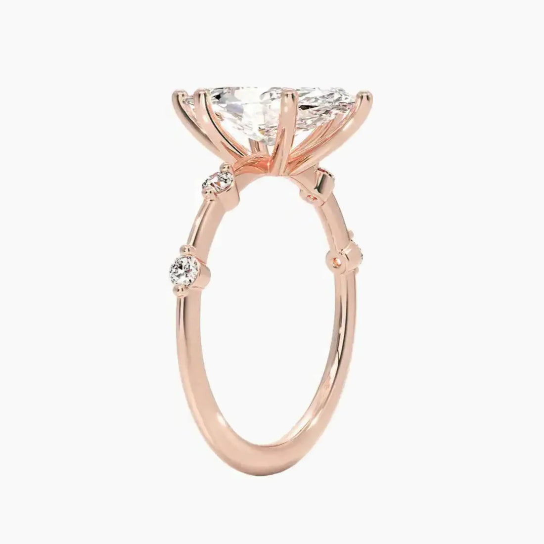 Sena Marquise Designer 1 Carat Lab Grown Diamond Engagement Ring in 14K White Gold