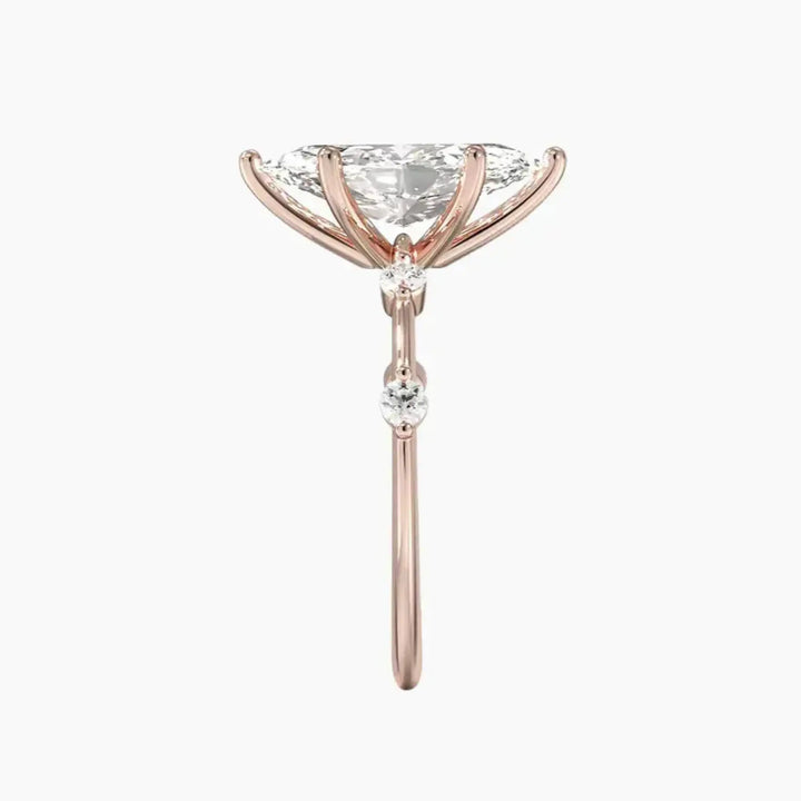 Sena Marquise Designer 1 Carat Lab Grown Diamond Engagement Ring in 14K Yellow Gold