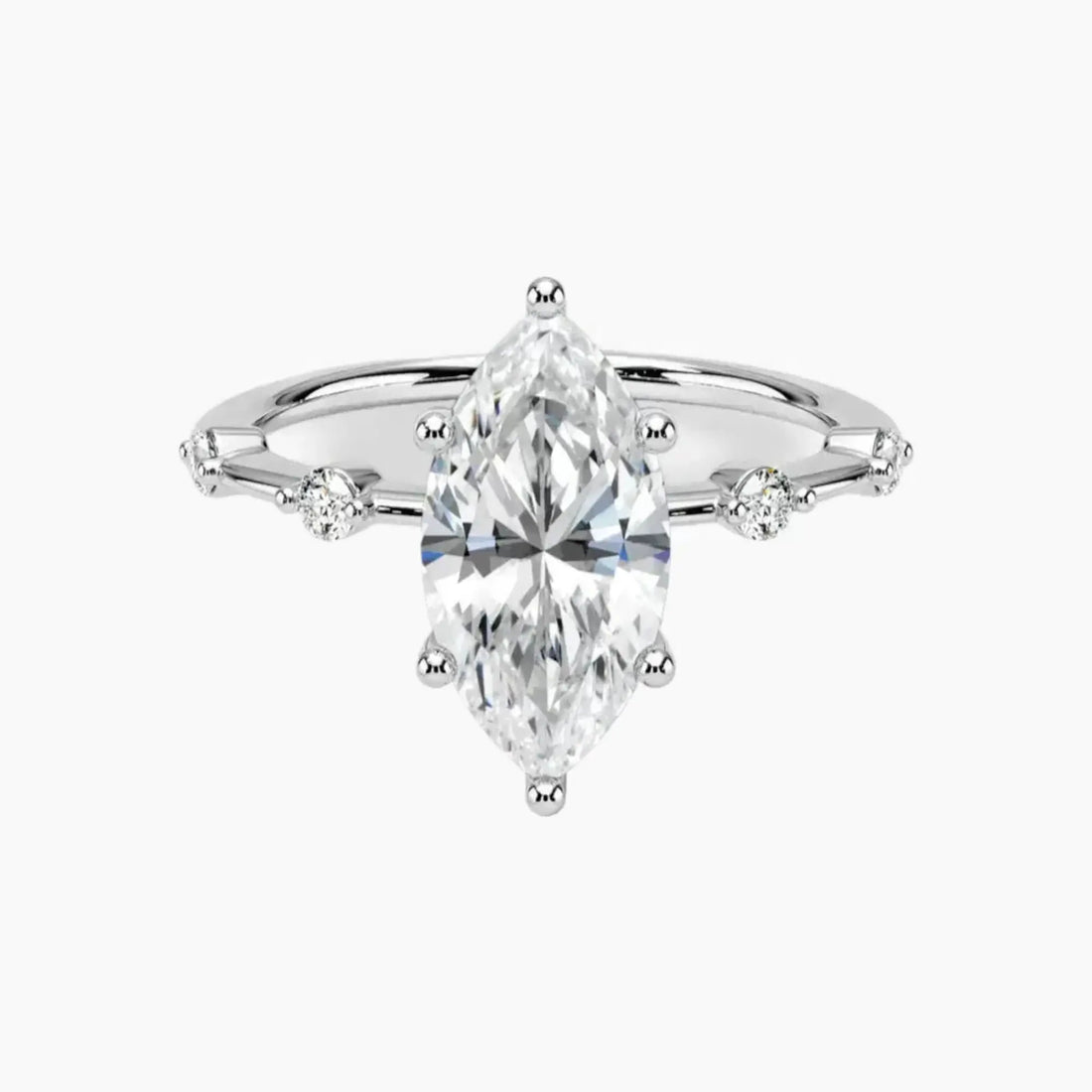 Sena Marquise Designer 2.5 Carat Lab Grown Diamond Engagement Ring in 14K Yellow Gold