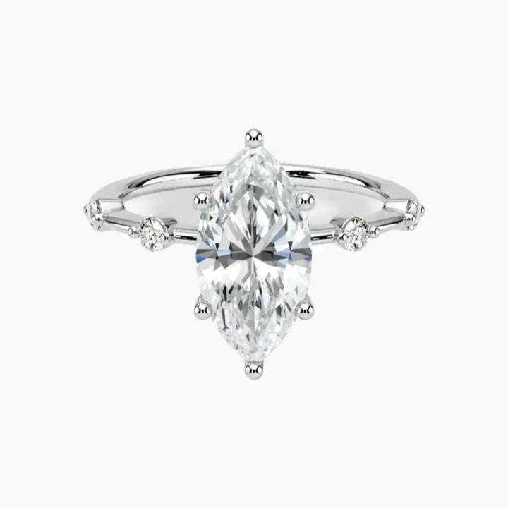 Sena Marquise Designer 1 Carat Lab Grown Diamond Engagement Ring in 14K White Gold