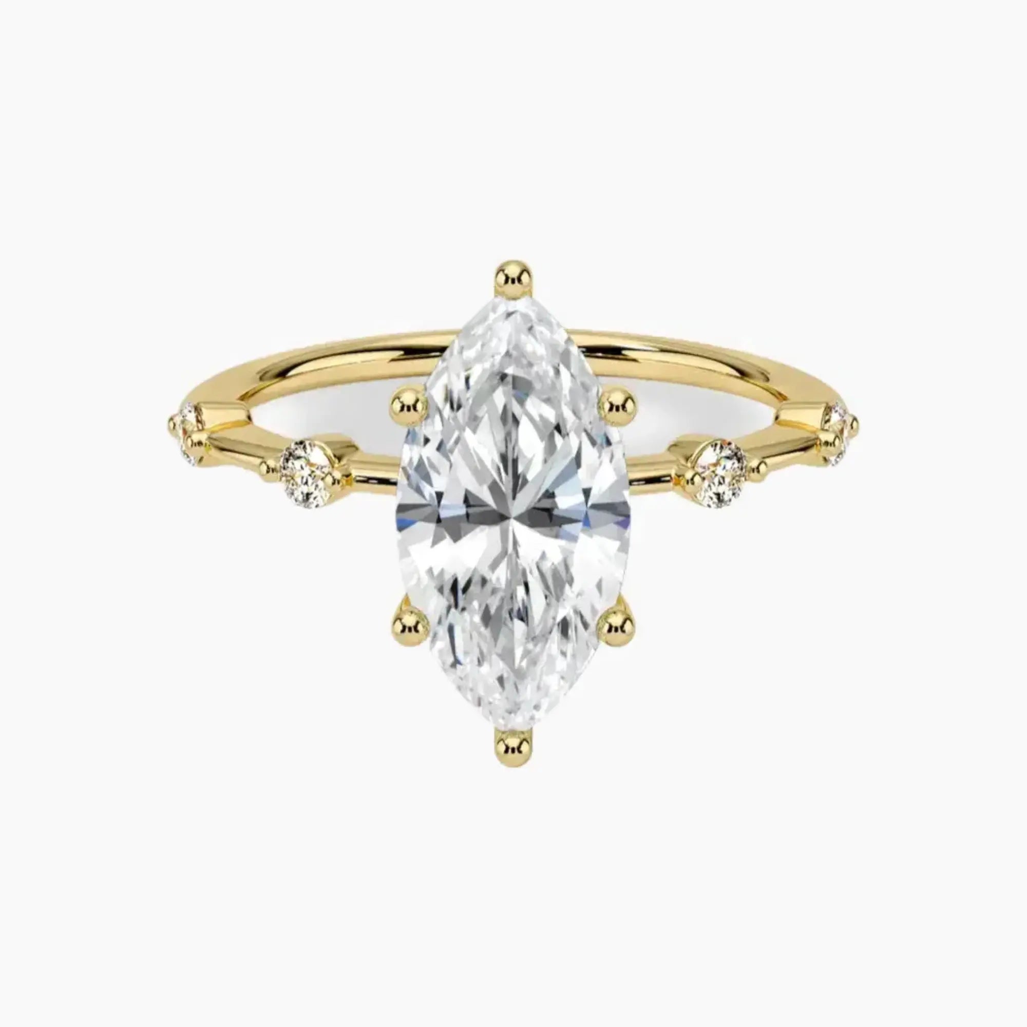 Sena Marquise Designer 1 Carat Lab Grown Diamond Engagement Ring in 14K White Gold