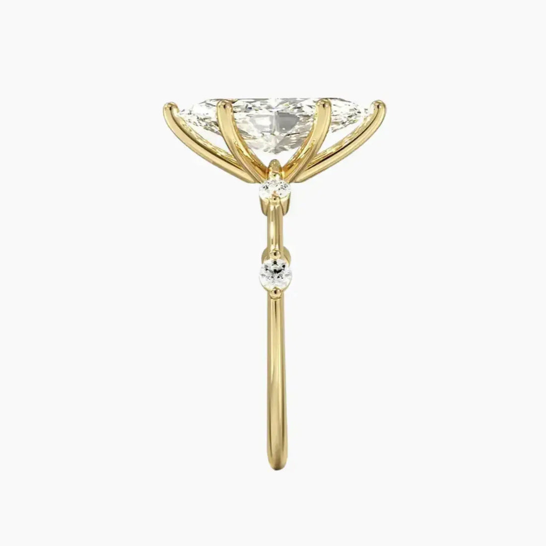Sena Marquise Designer 1 Carat Lab Grown Diamond Engagement Ring in 18K Yellow Gold