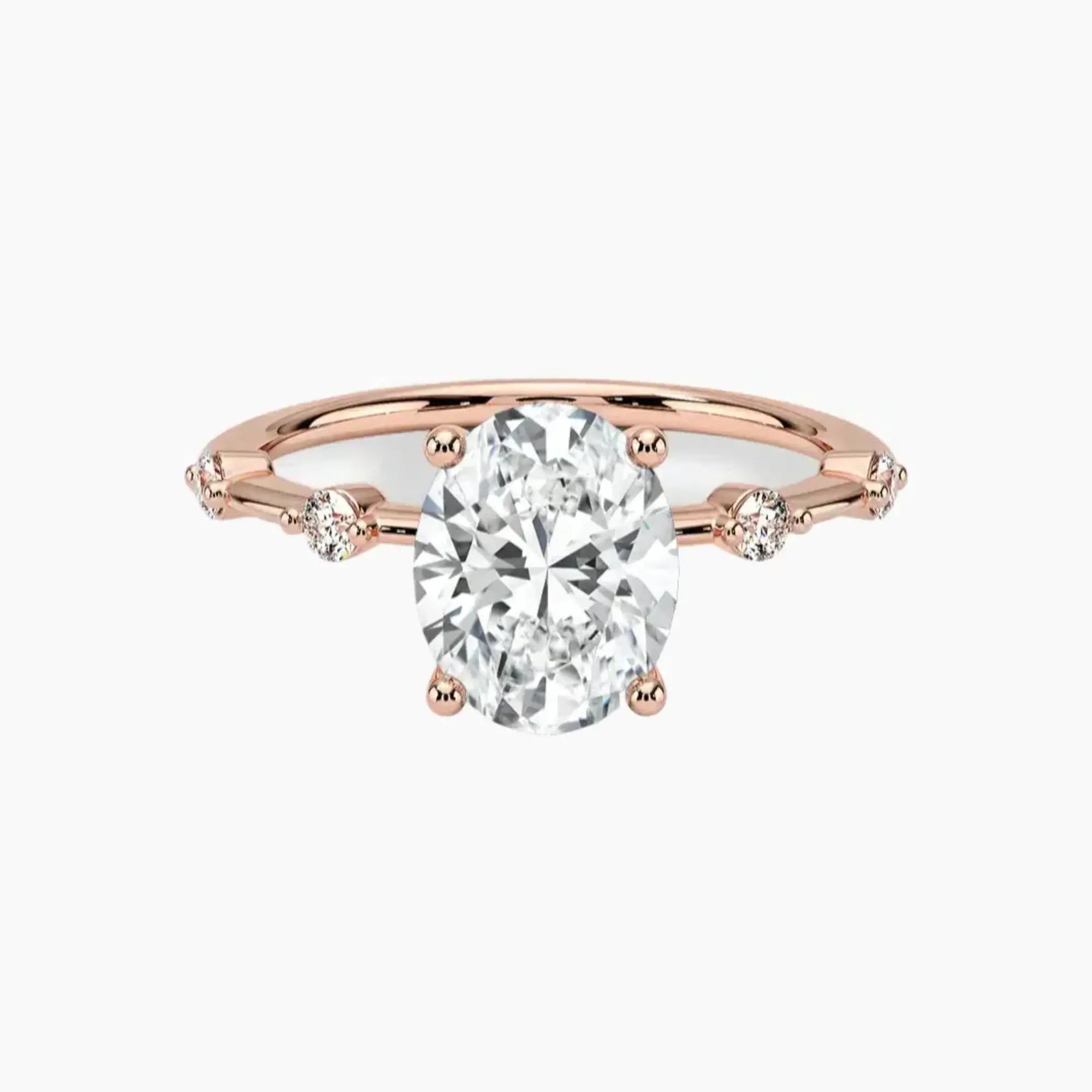 Sena Oval Designer Diamond Ring Setting in 18K Yellow Gold