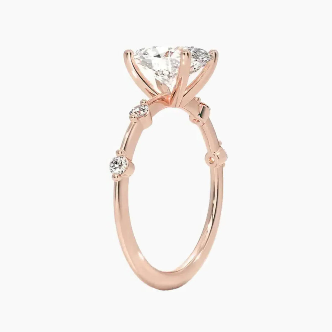 Sena Oval Designer Diamond Ring Setting in 14K Rose Gold