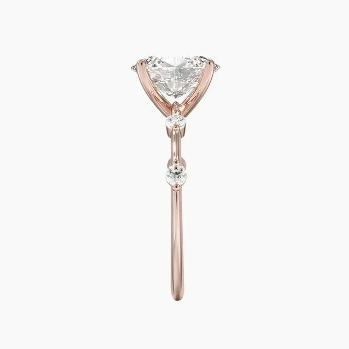 Sena Oval Designer 2.5 Carat Lab Grown Diamond Engagement Ring in 18K Yellow Gold