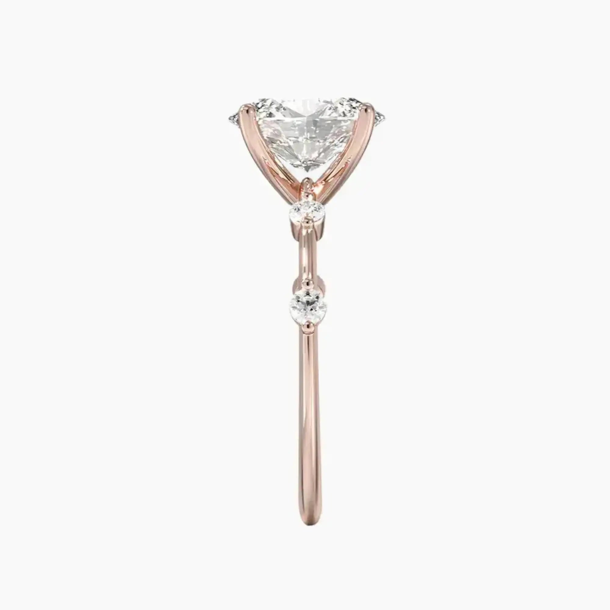 Sena Oval Designer Diamond Ring Setting in 18K Rose Gold