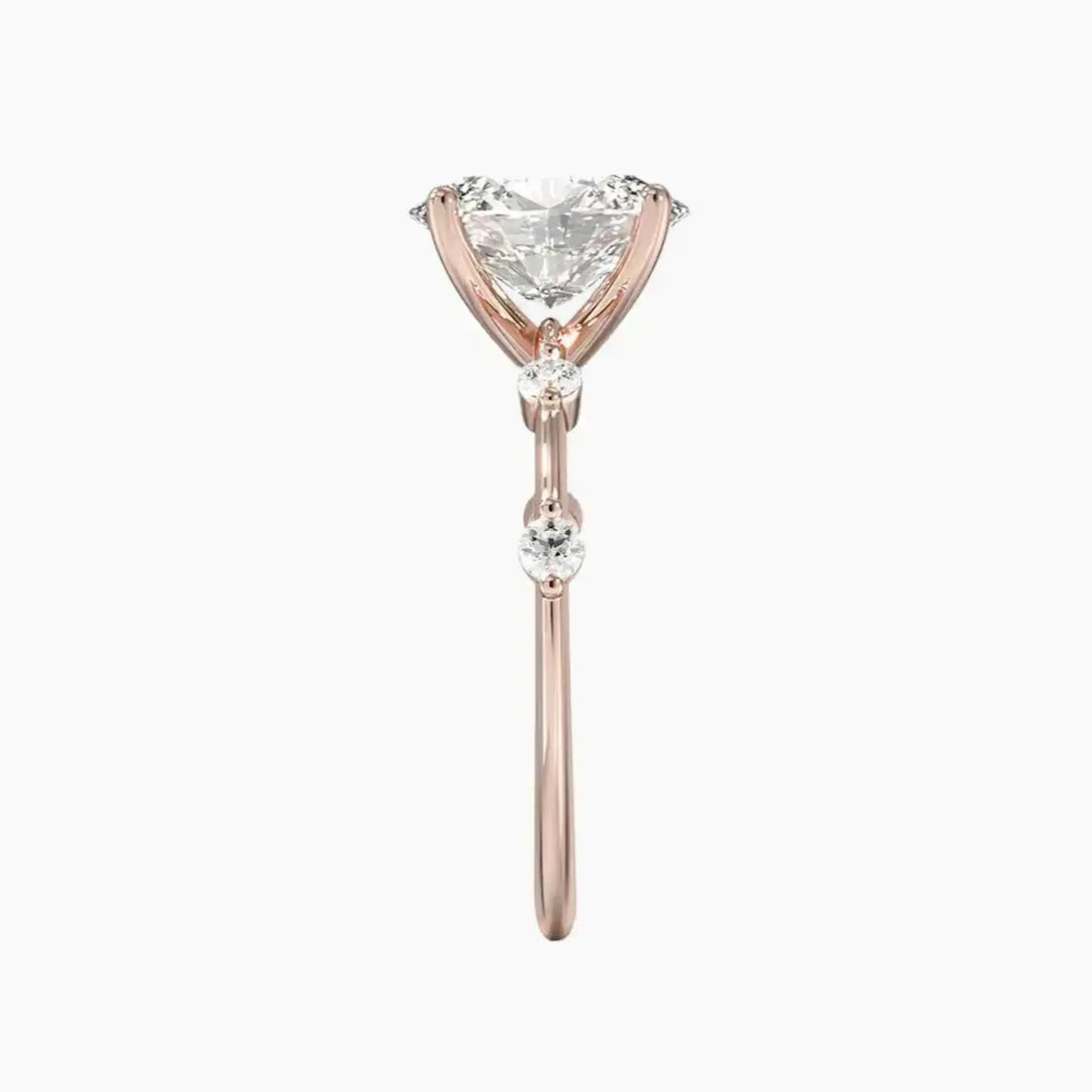 Sena Oval Designer 2.5 Carat Lab Grown Diamond Engagement Ring in 18K Rose Gold