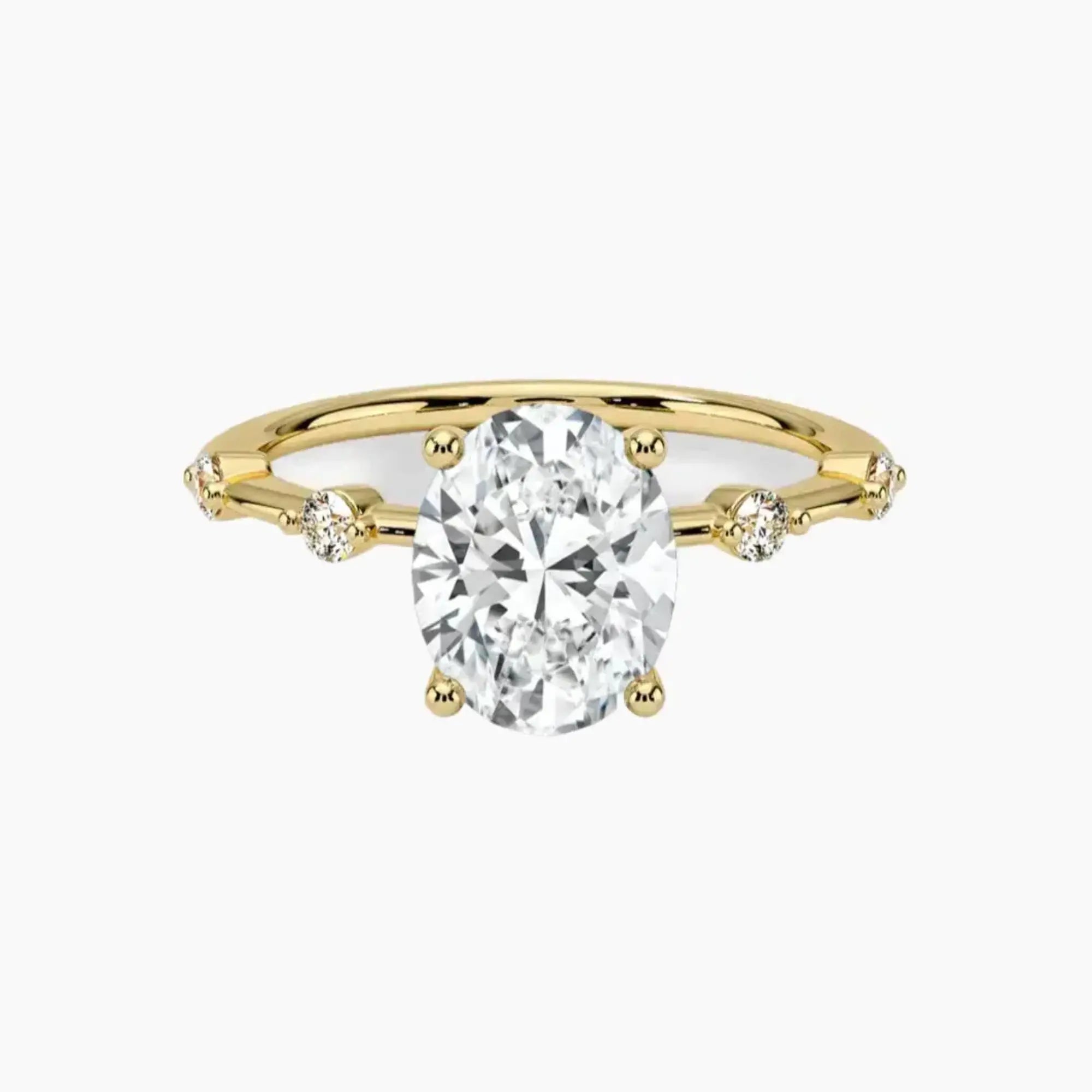 Sena Oval Designer Diamond Ring Setting in 14K Rose Gold