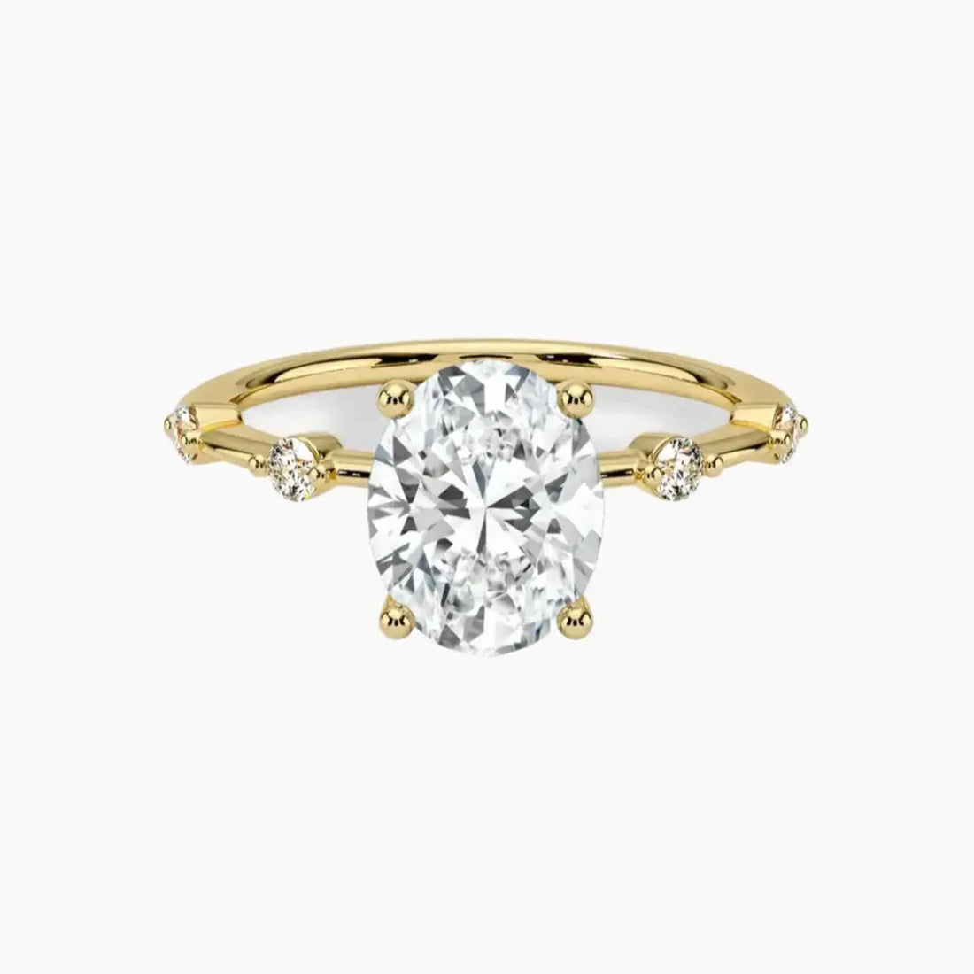 Sena Oval Designer Diamond Ring Setting in 14K White Gold