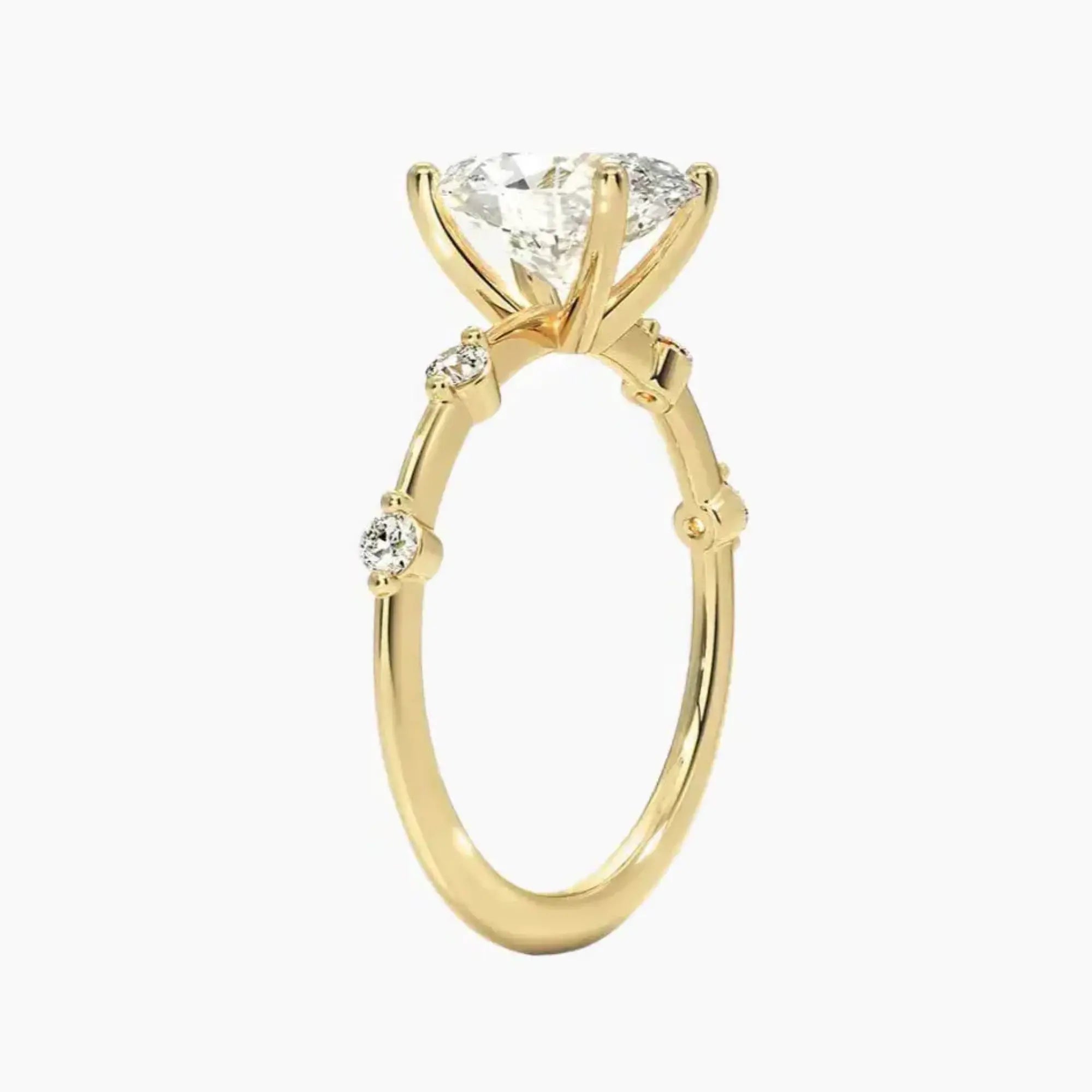 Sena Oval Designer 2.5 Carat Lab Grown Diamond Engagement Ring in 18K Rose Gold