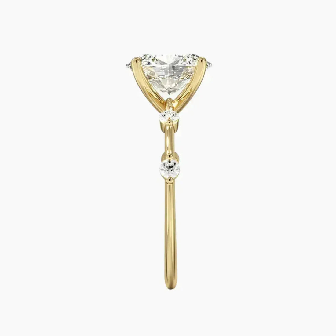 Sena Oval Designer Diamond Ring Setting in 14K Yellow Gold