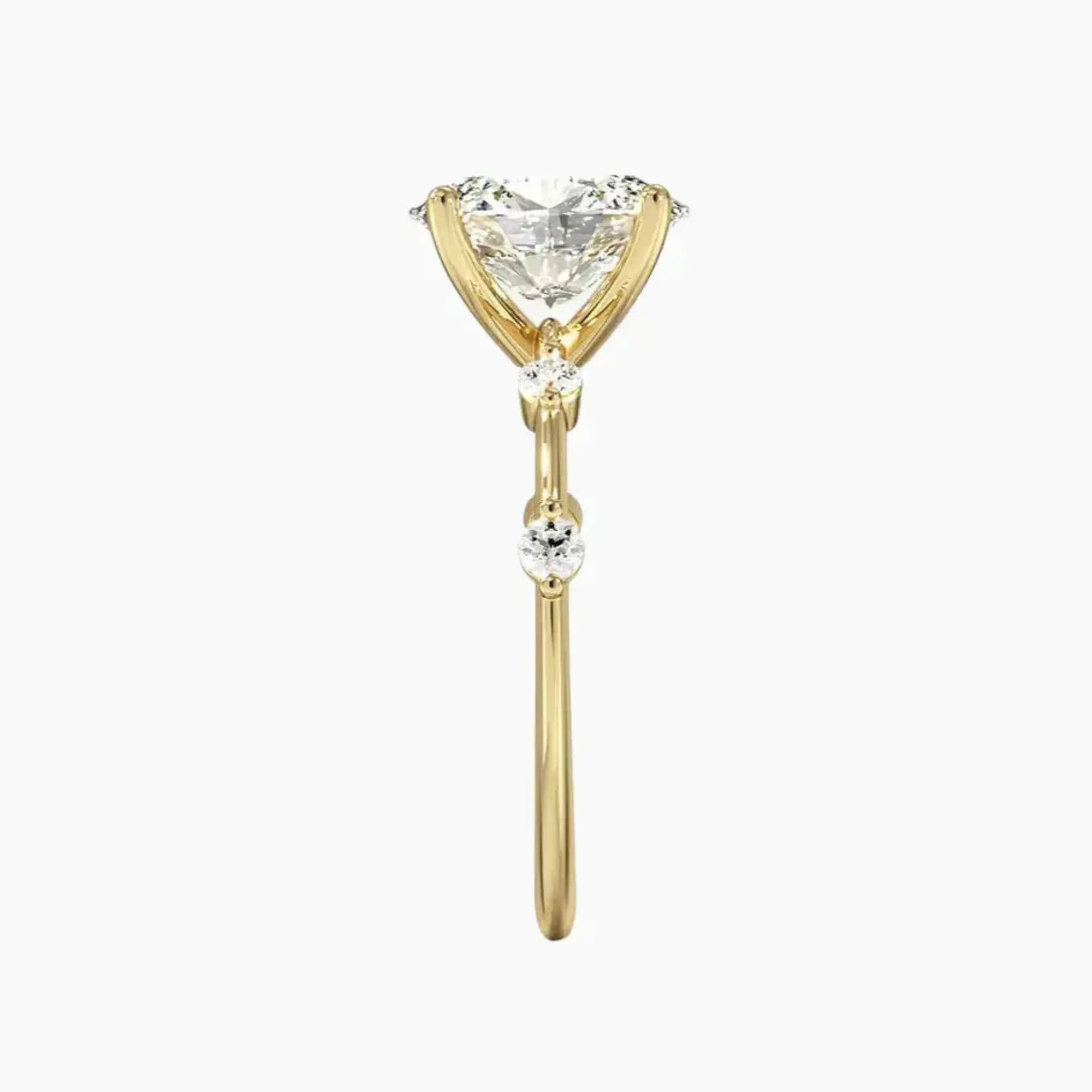 Sena Oval Designer 2.5 Carat Lab Grown Diamond Engagement Ring in 18K White Gold