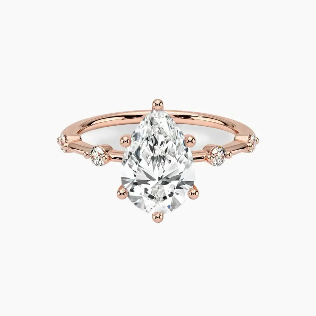 Sena Pear Designer 1.5 Carat Lab Grown Diamond Engagement Ring in 14K Yellow Gold
