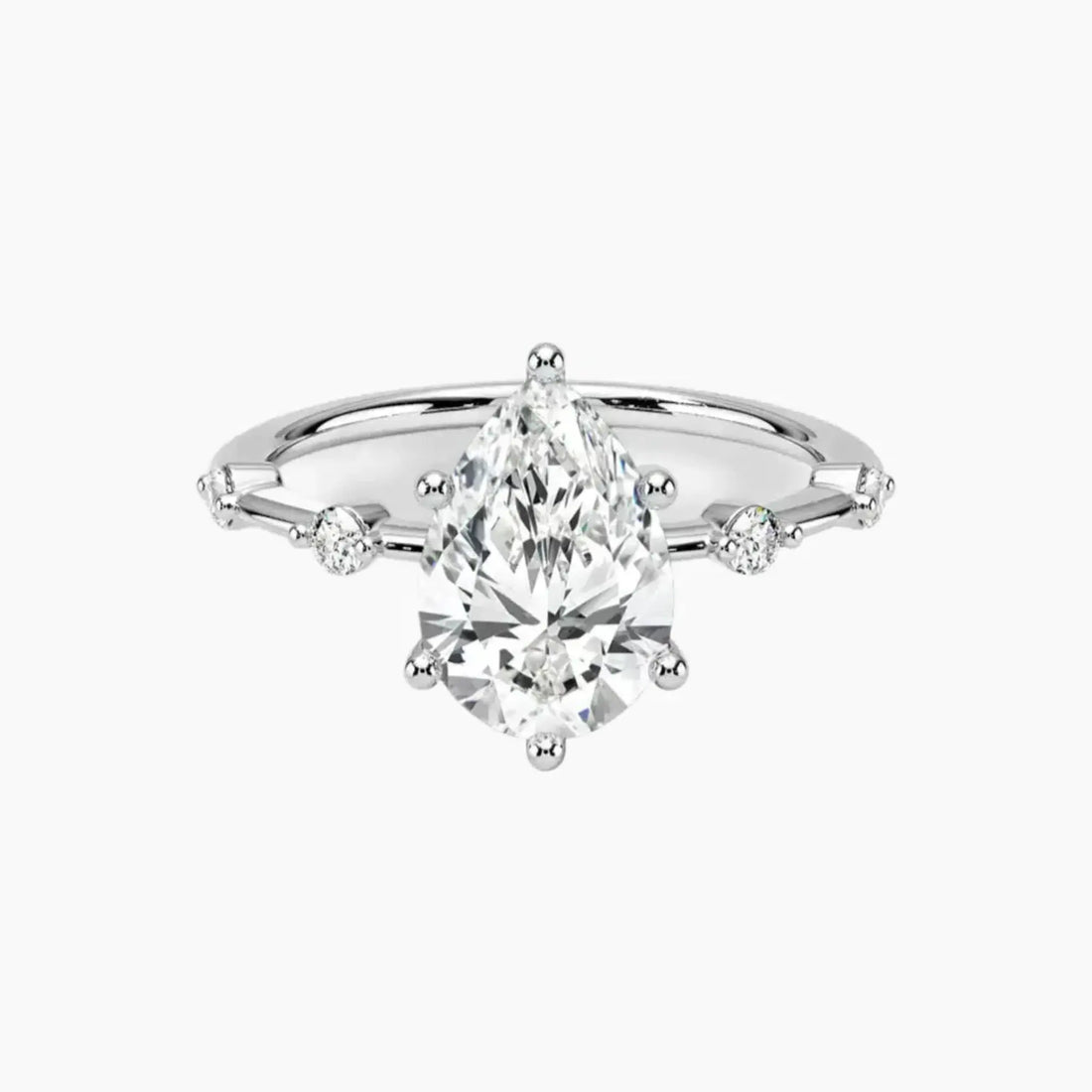 Sena Pear Designer 2 Carat Lab Grown Diamond Engagement Ring in 18K Rose Gold