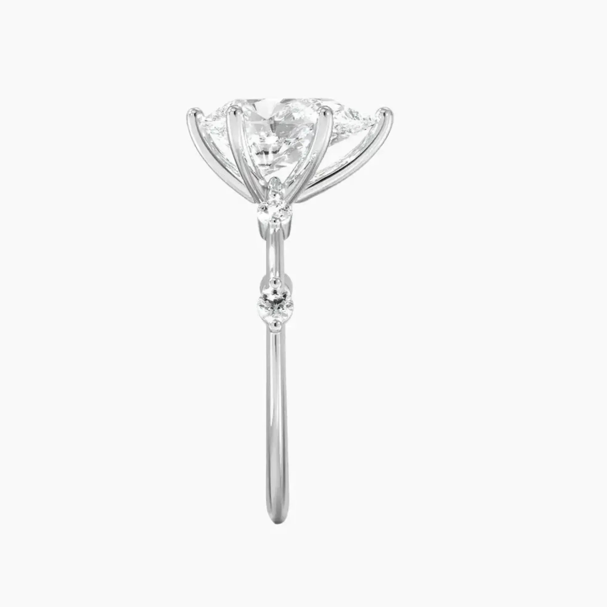 Sena Pear Designer 3 Carat Lab Grown Diamond Engagement Ring in 18K White Gold