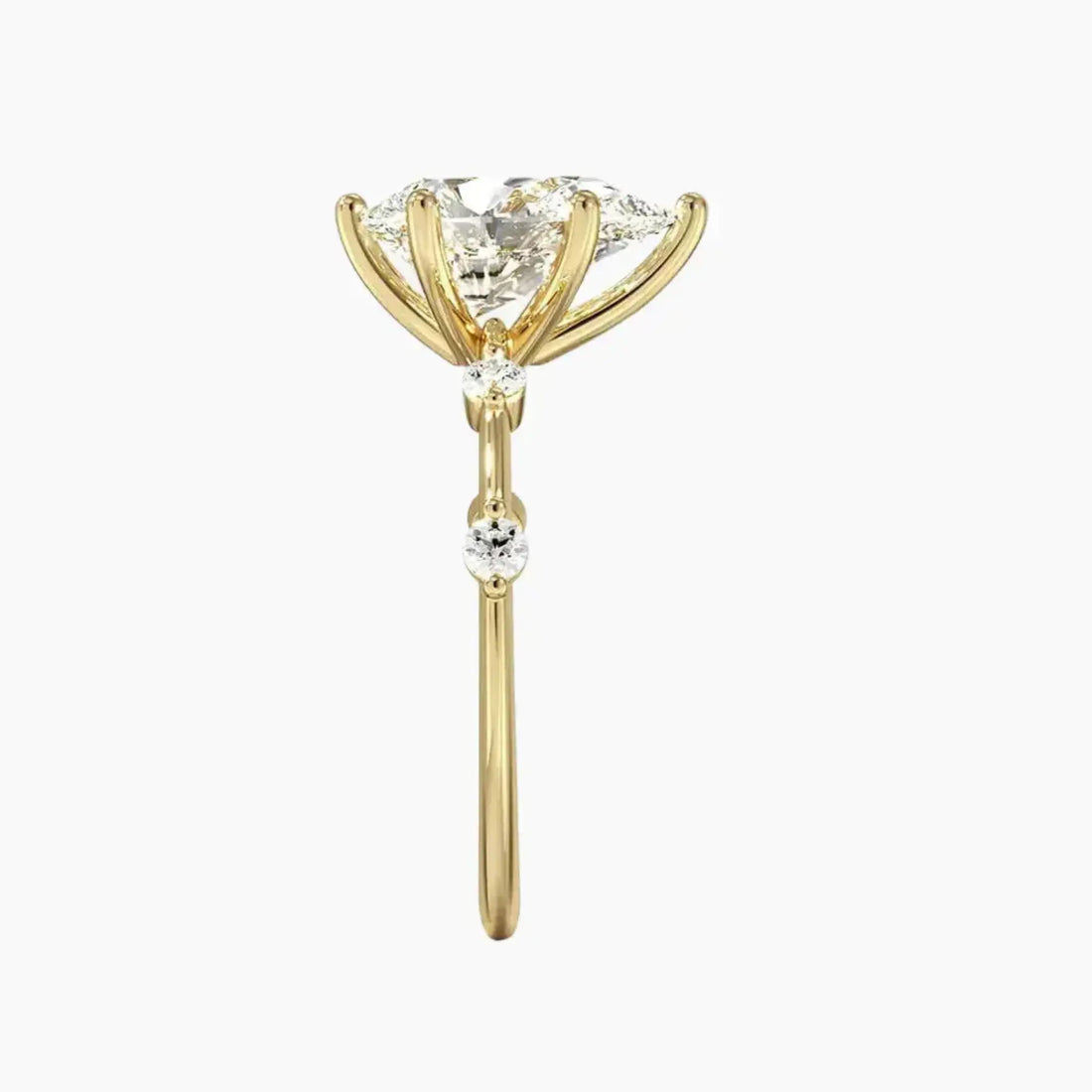Sena Pear Designer Diamond Ring Setting in 18K White Gold