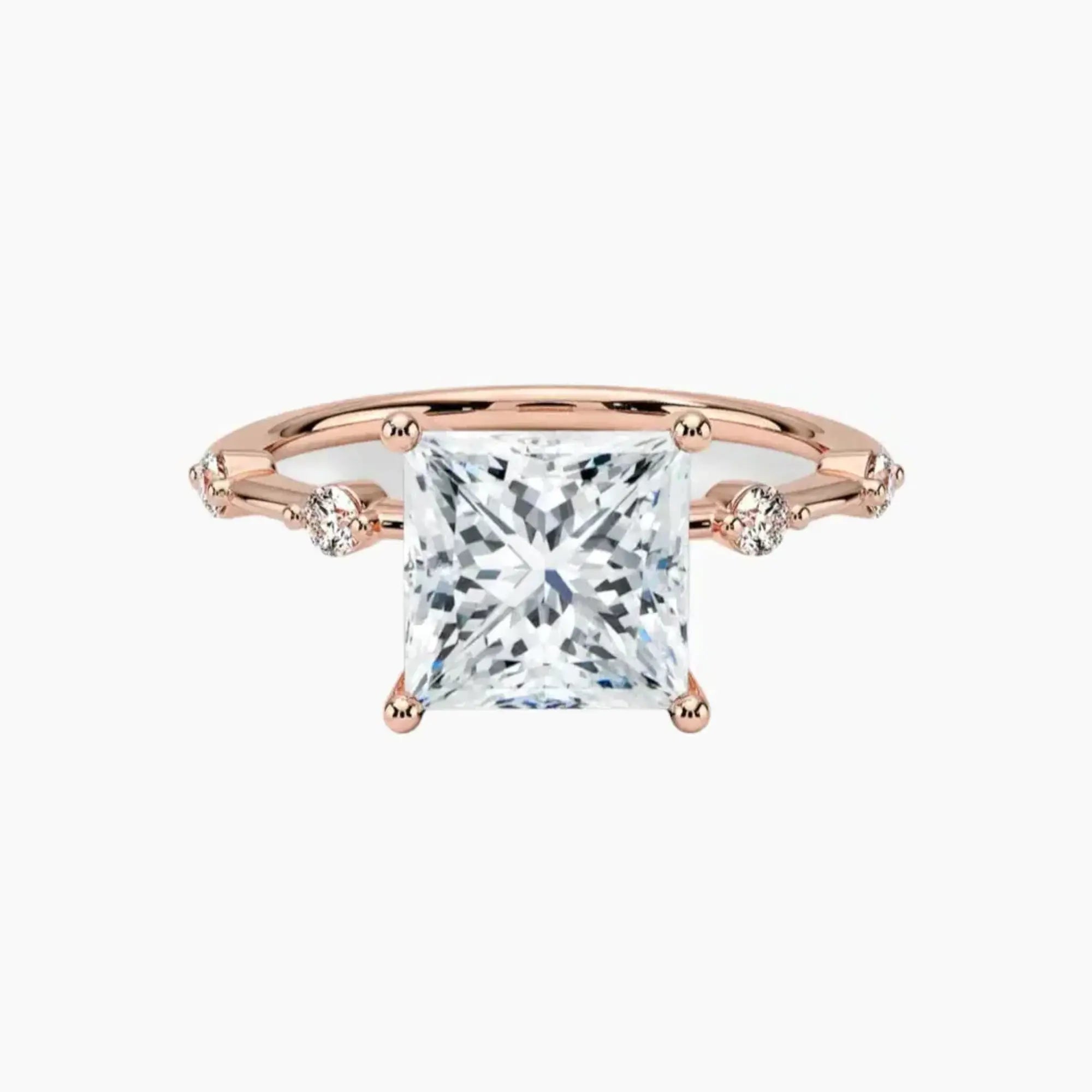 Sena Princess Designer 1.5 Carat Lab Grown Diamond Engagement Ring in 18K Rose Gold