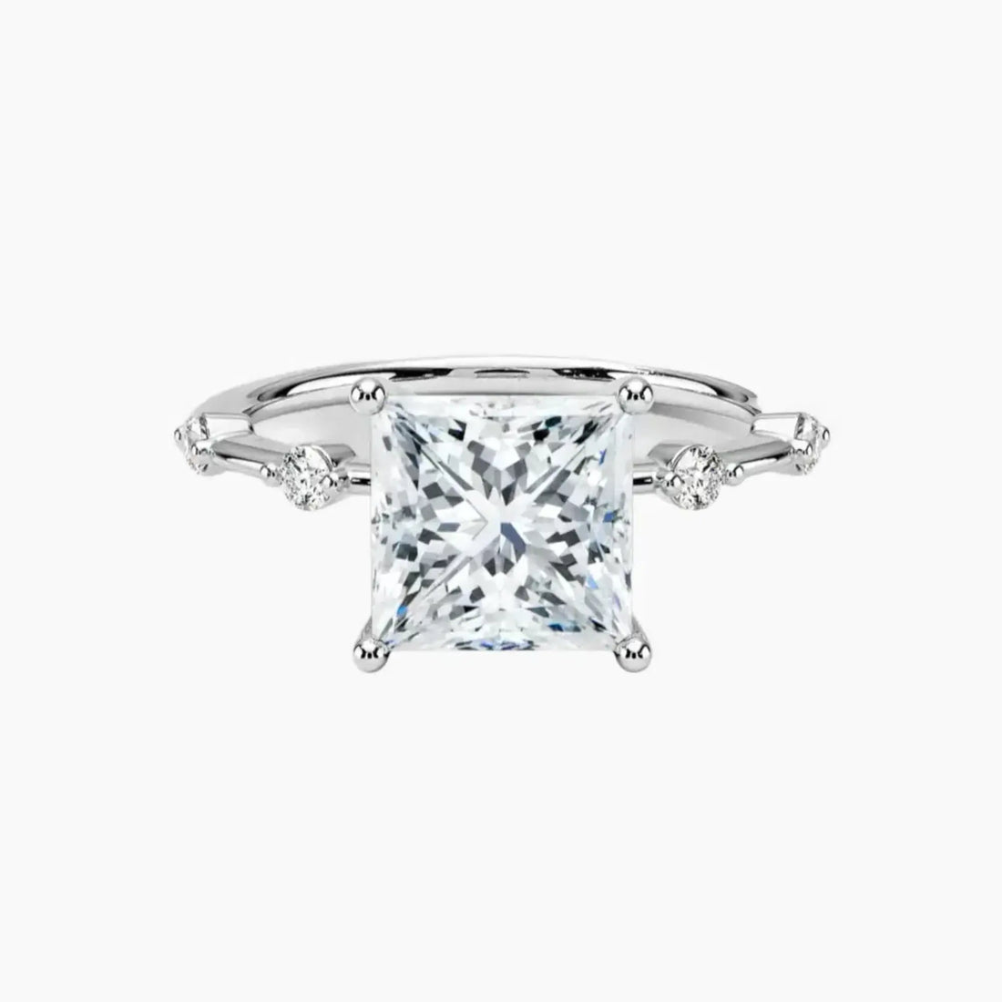 Sena Princess Designer Diamond Ring Setting in 14K White Gold