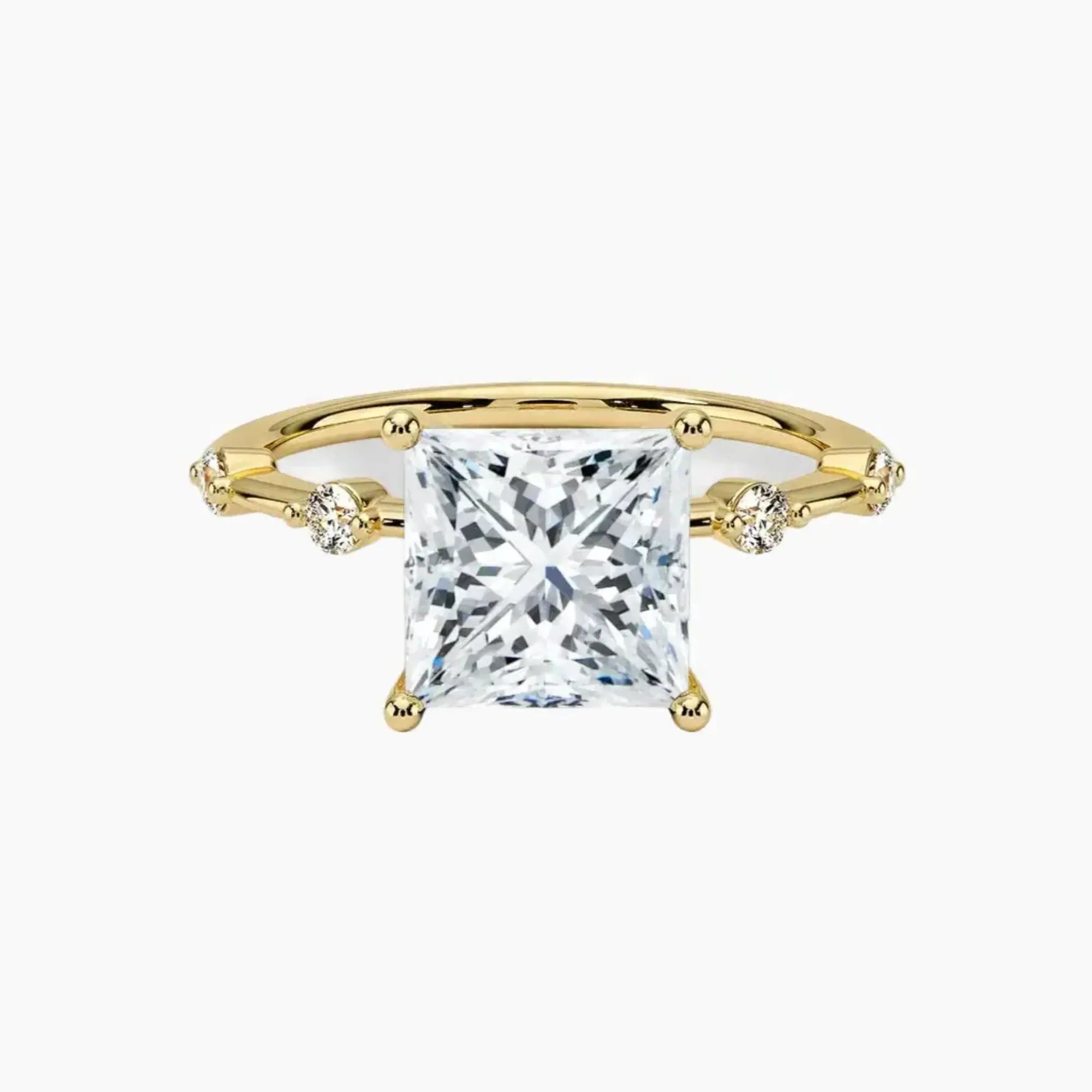 Sena Princess Designer 1.5 Carat Lab Grown Diamond Engagement Ring in 14K Rose Gold