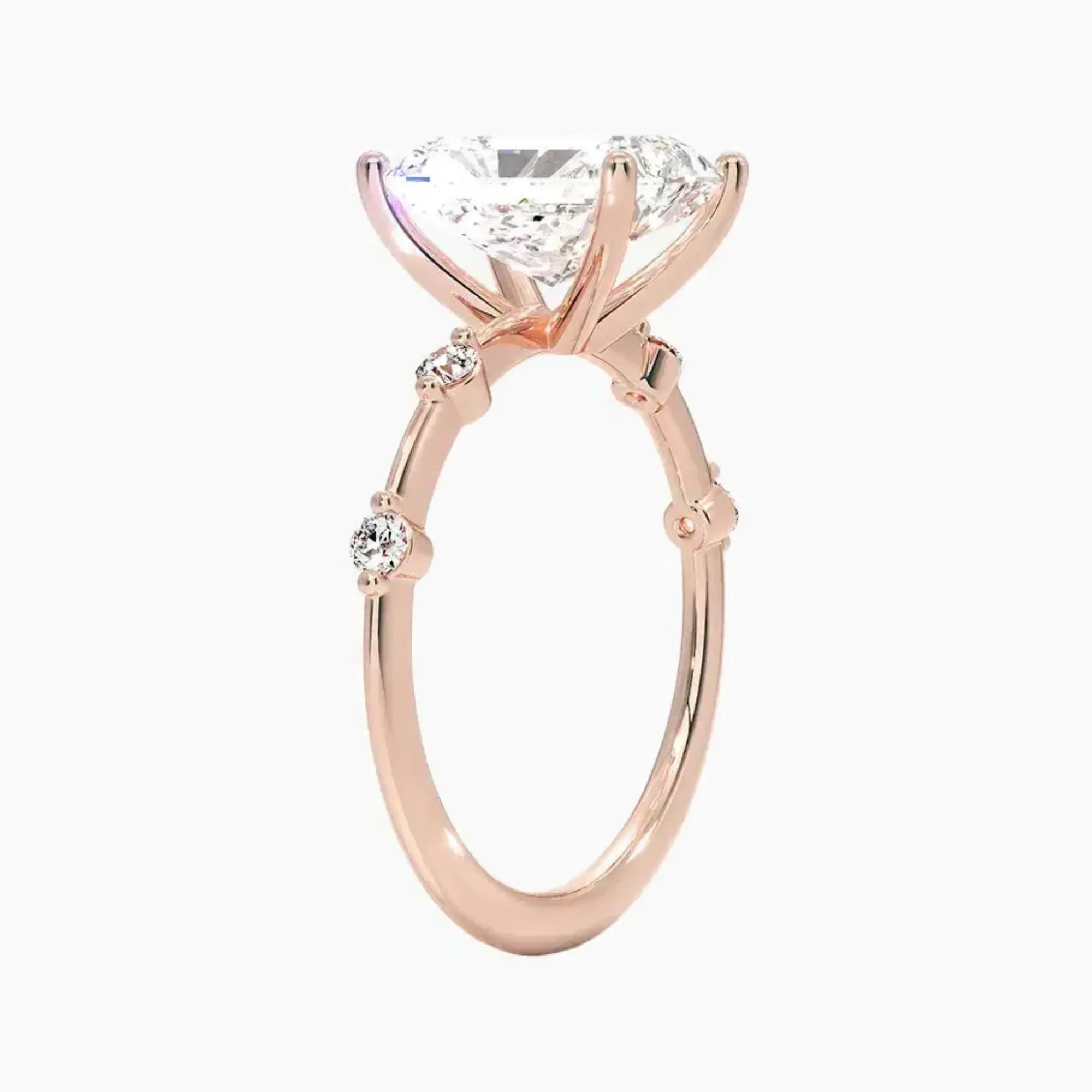 Sena Radiant Designer 2 Carat Lab Grown Diamond Engagement Ring in 18K Rose Gold