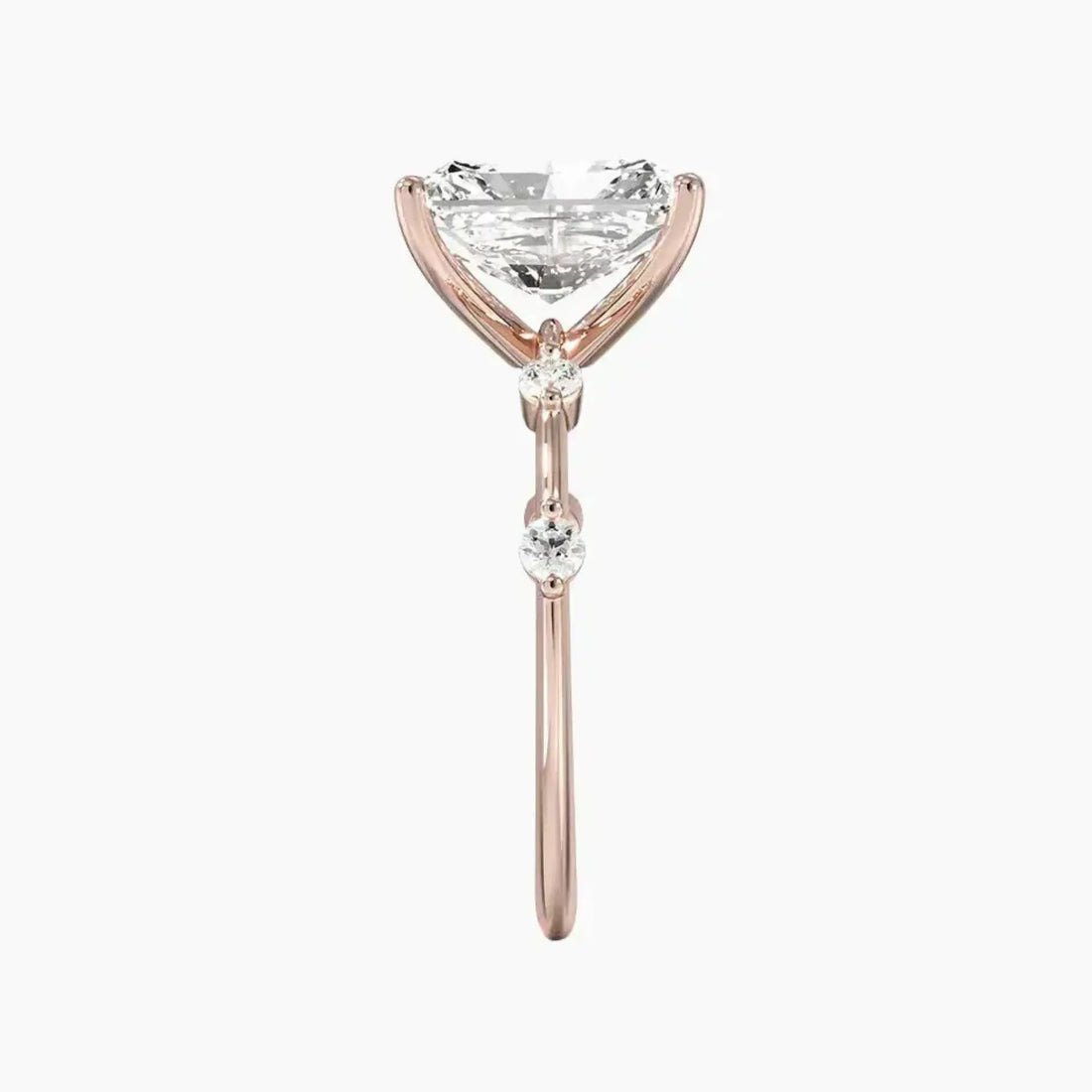 Sena Radiant Designer 2.5 Carat Lab Grown Diamond Engagement Ring in 14K White Gold