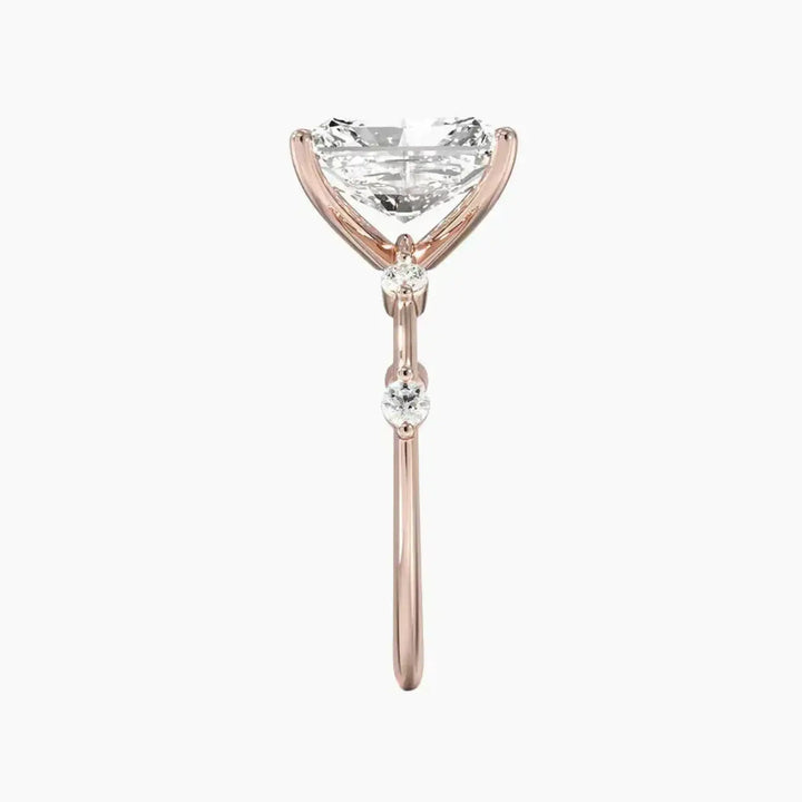 Sena Radiant Designer 1.5 Carat Lab Grown Diamond Engagement Ring in 18K White Gold