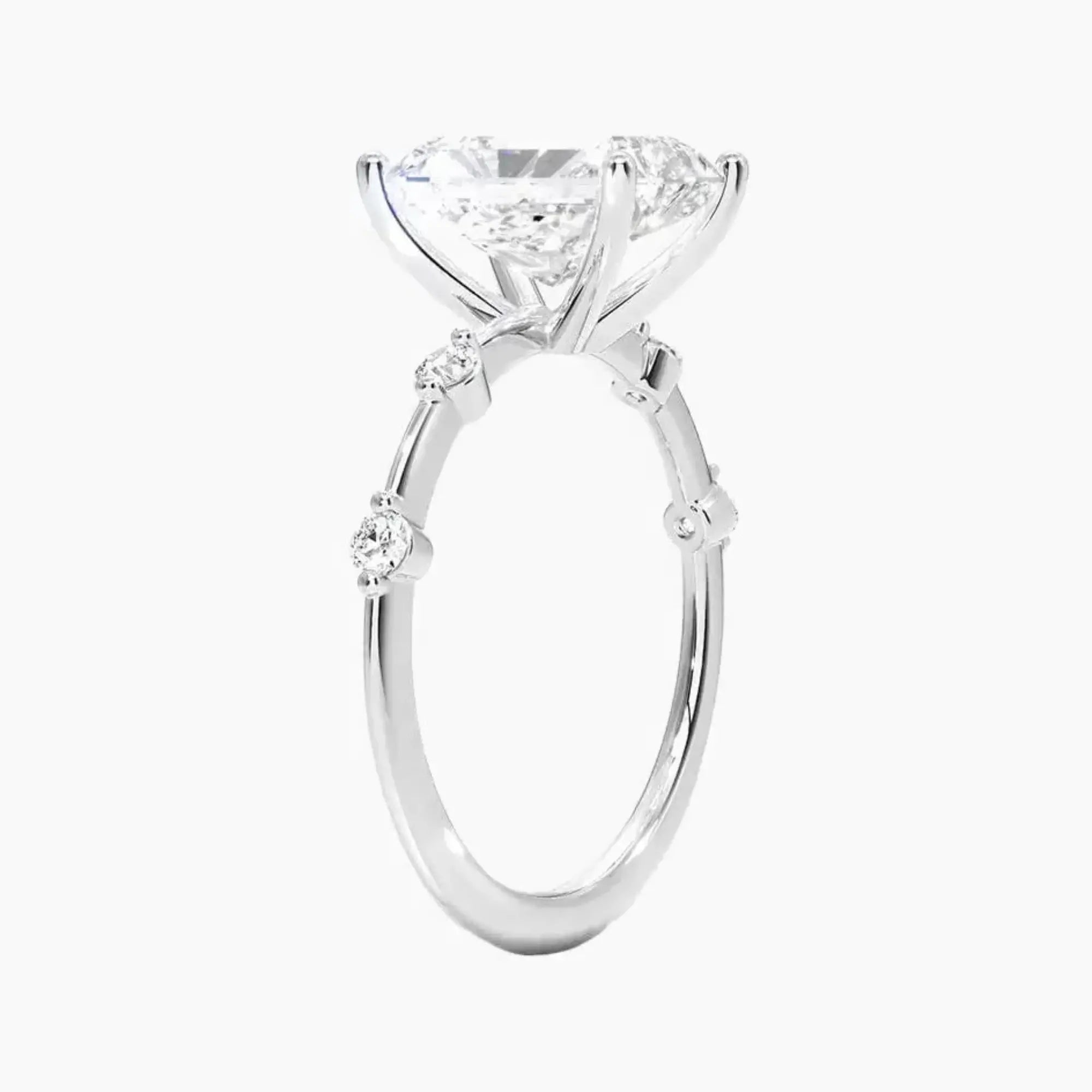Sena Radiant Designer 2.5 Carat Lab Grown Diamond Engagement Ring in 18K Rose Gold