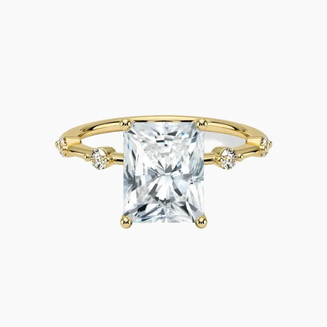Sena Radiant Designer 2 Carat Lab Grown Diamond Engagement Ring in 18K White Gold