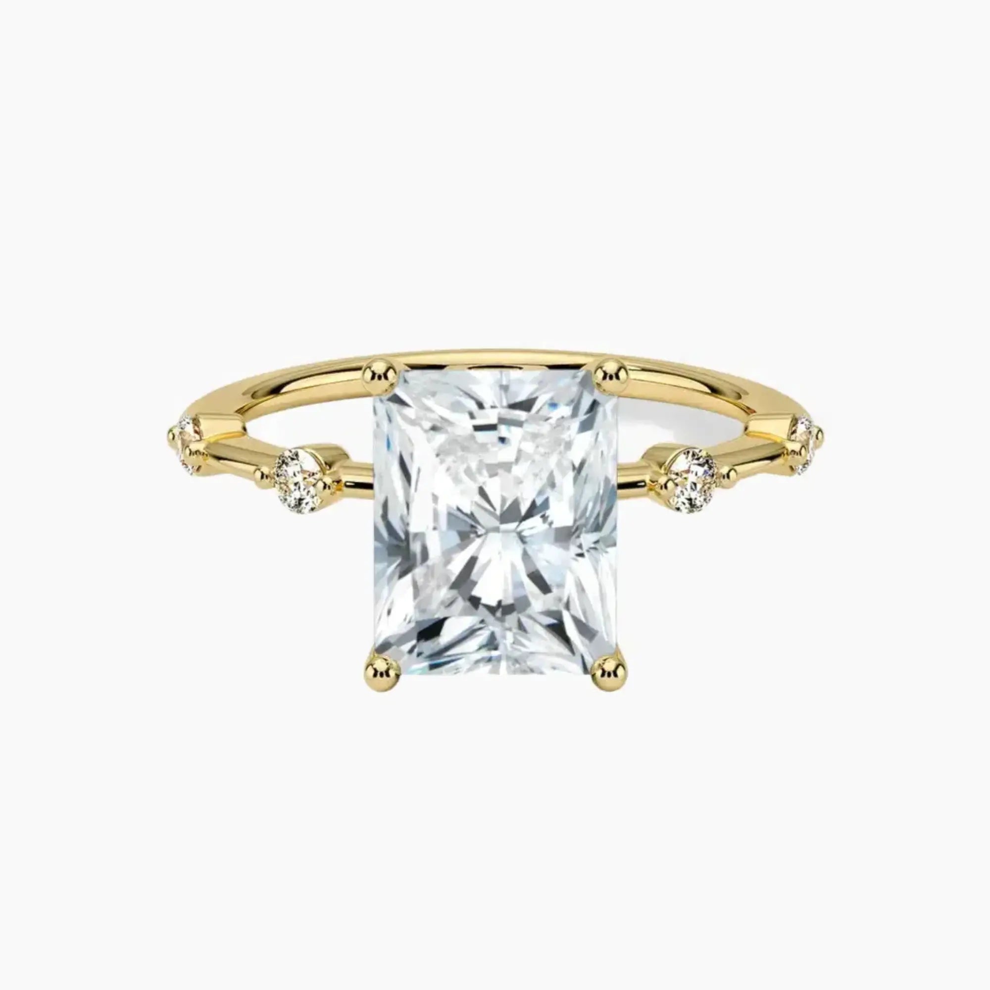 Sena Radiant Designer 3 Carat Lab Grown Diamond Engagement Ring in 18K Rose Gold
