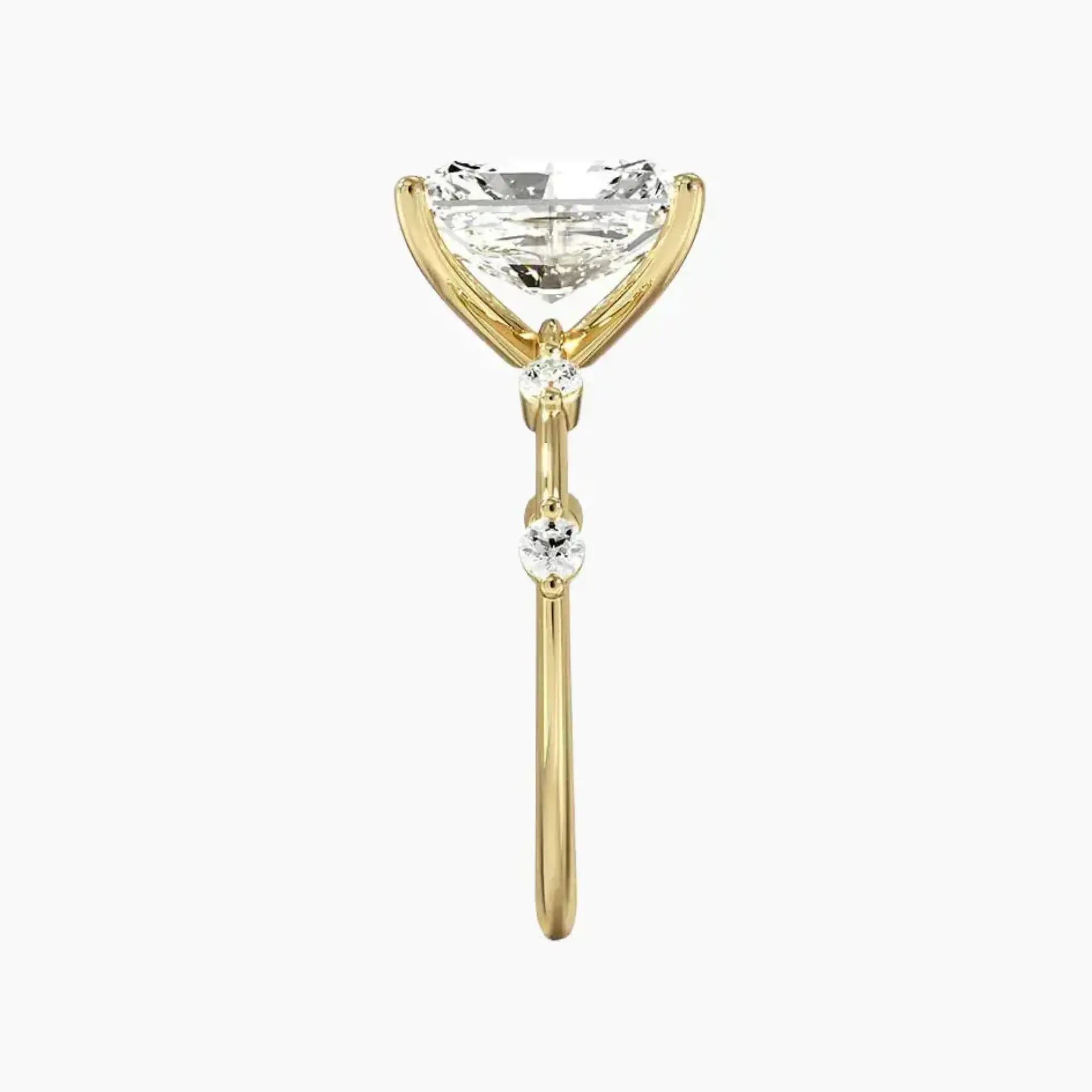 Sena Radiant Designer 1 Carat Lab Grown Diamond Engagement Ring in 18K Yellow Gold
