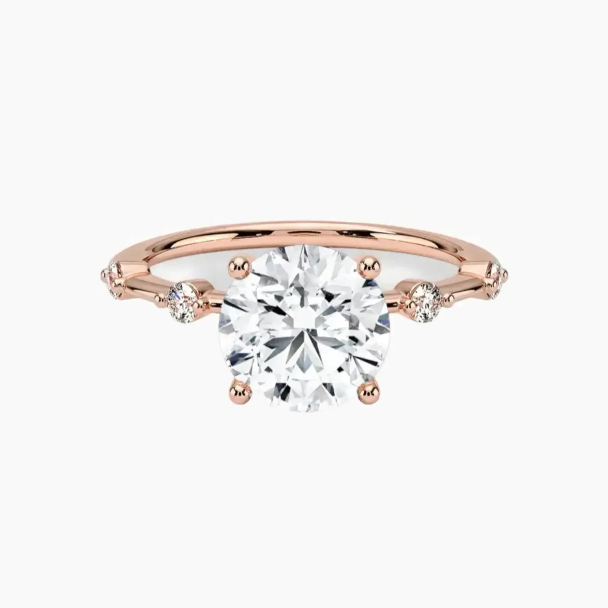 Sena Round Designer Diamond Ring Setting in 18K White Gold