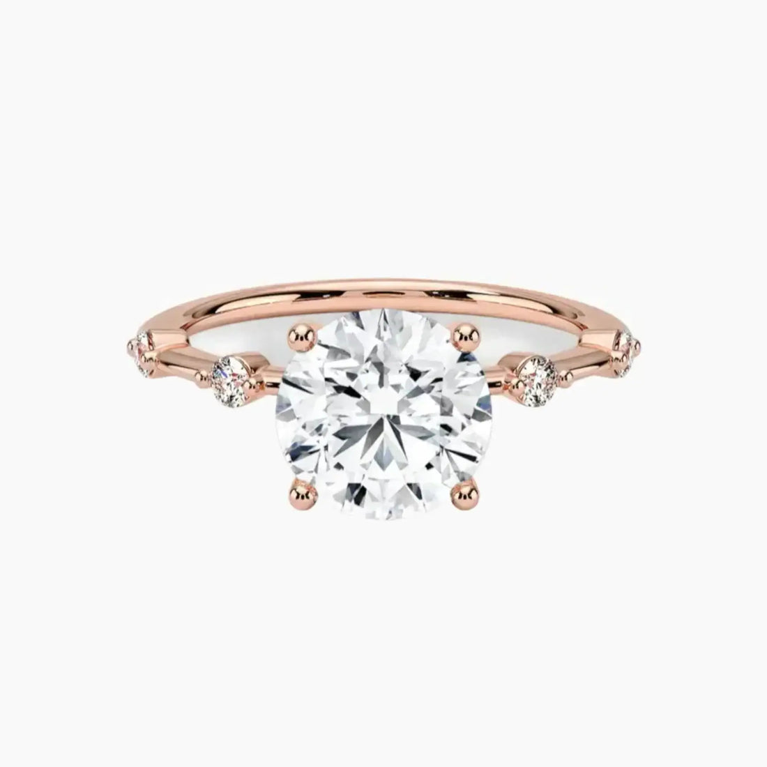 Sena Round Designer Diamond Ring Setting in 18K White Gold