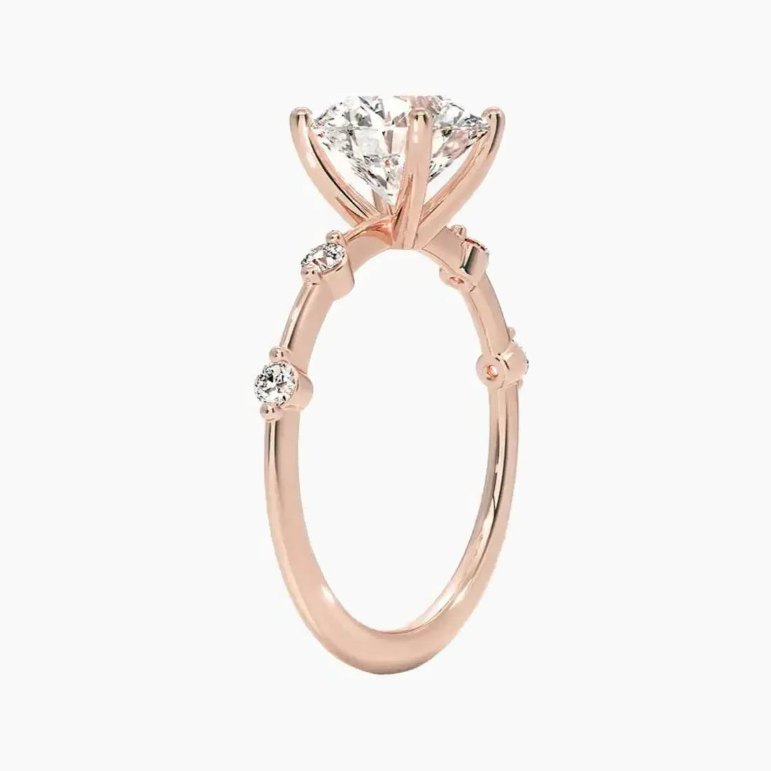 Sena Round Designer 1.5 Carat Lab Grown Diamond Engagement Ring in 18K White Gold