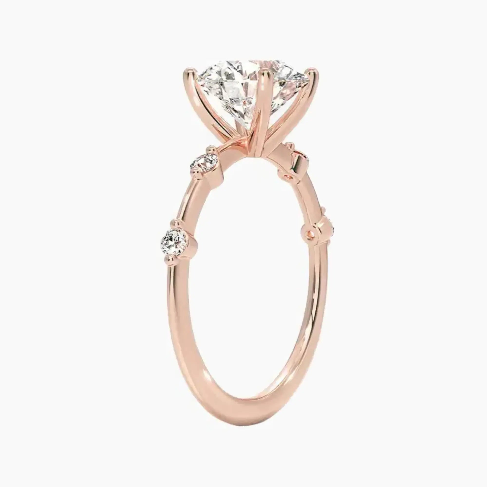 Sena Round Designer Diamond Ring Setting in 14K Rose Gold