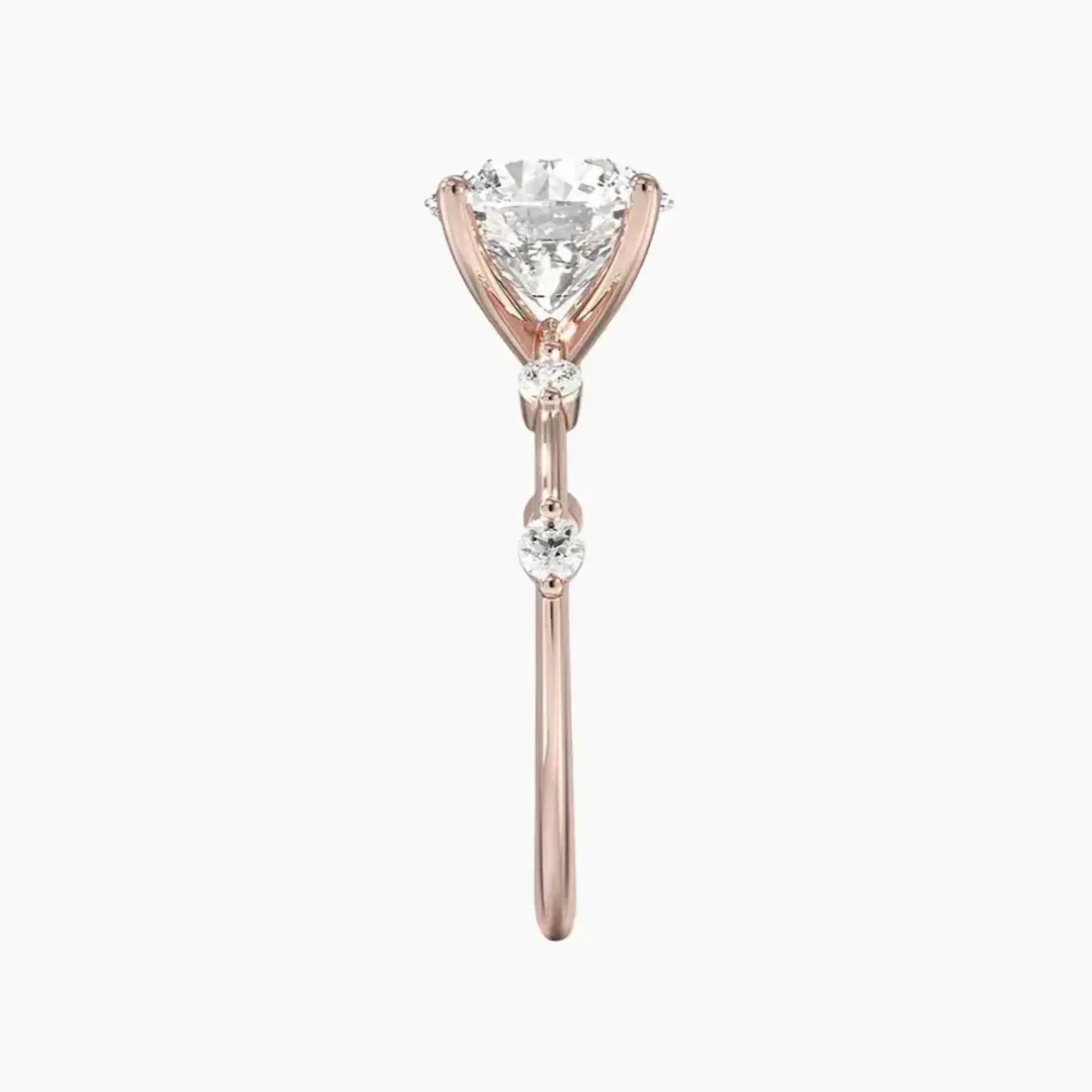 Sena Round Designer Diamond Ring Setting in 14K Rose Gold