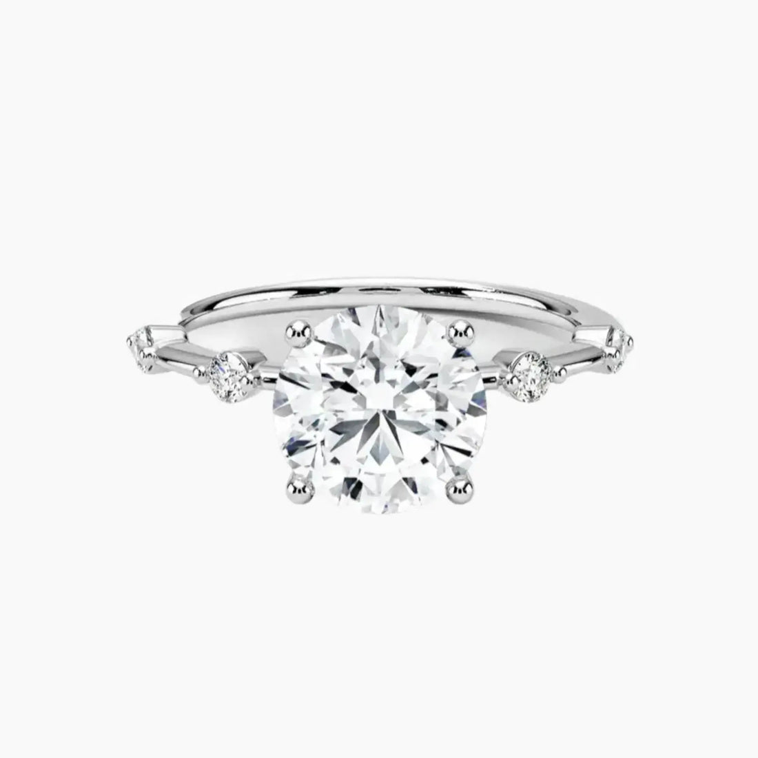 Sena Round Designer Diamond Ring Setting in 14K Yellow Gold