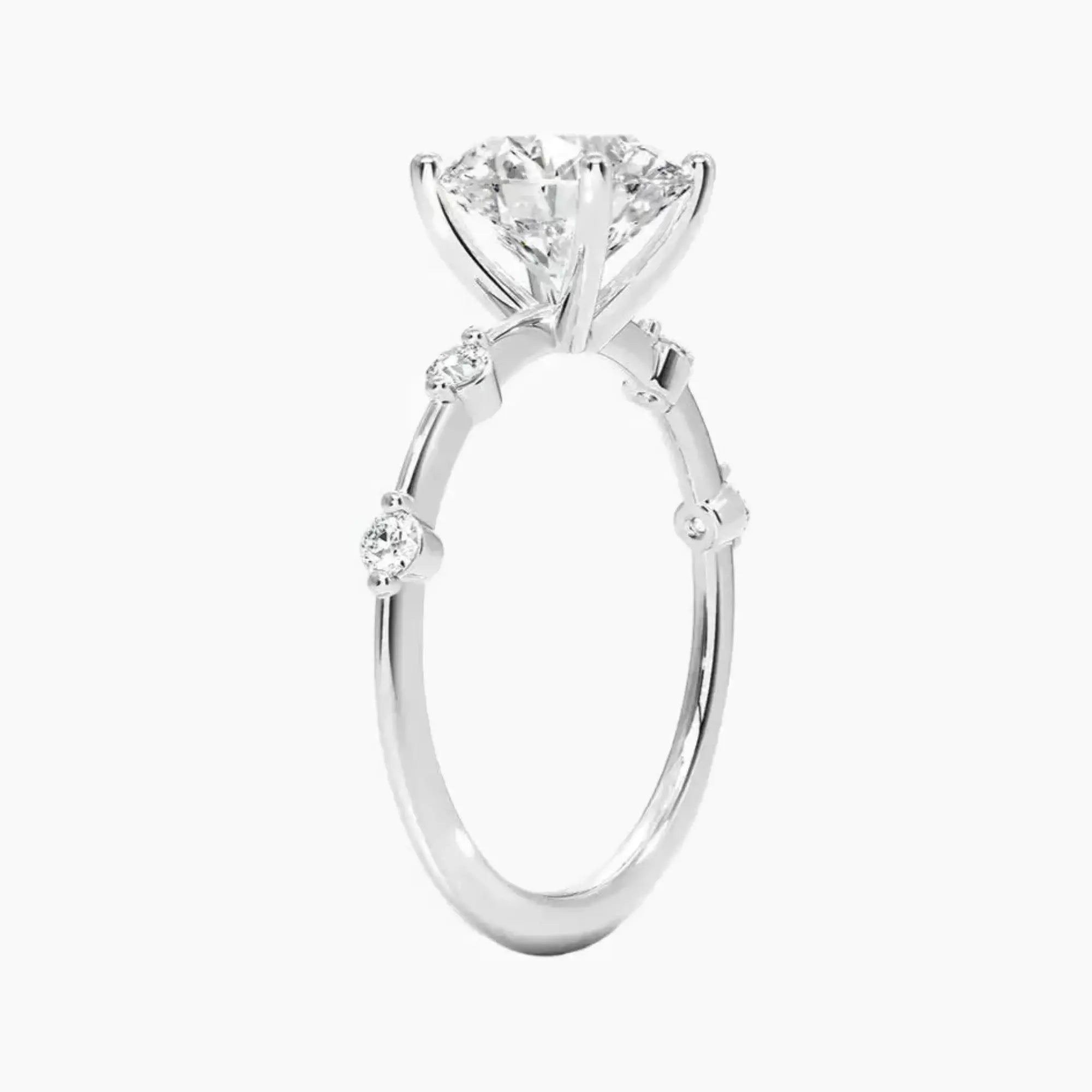 Sena Round Designer 1 Carat Lab Grown Diamond Engagement Ring in 14K Yellow Gold