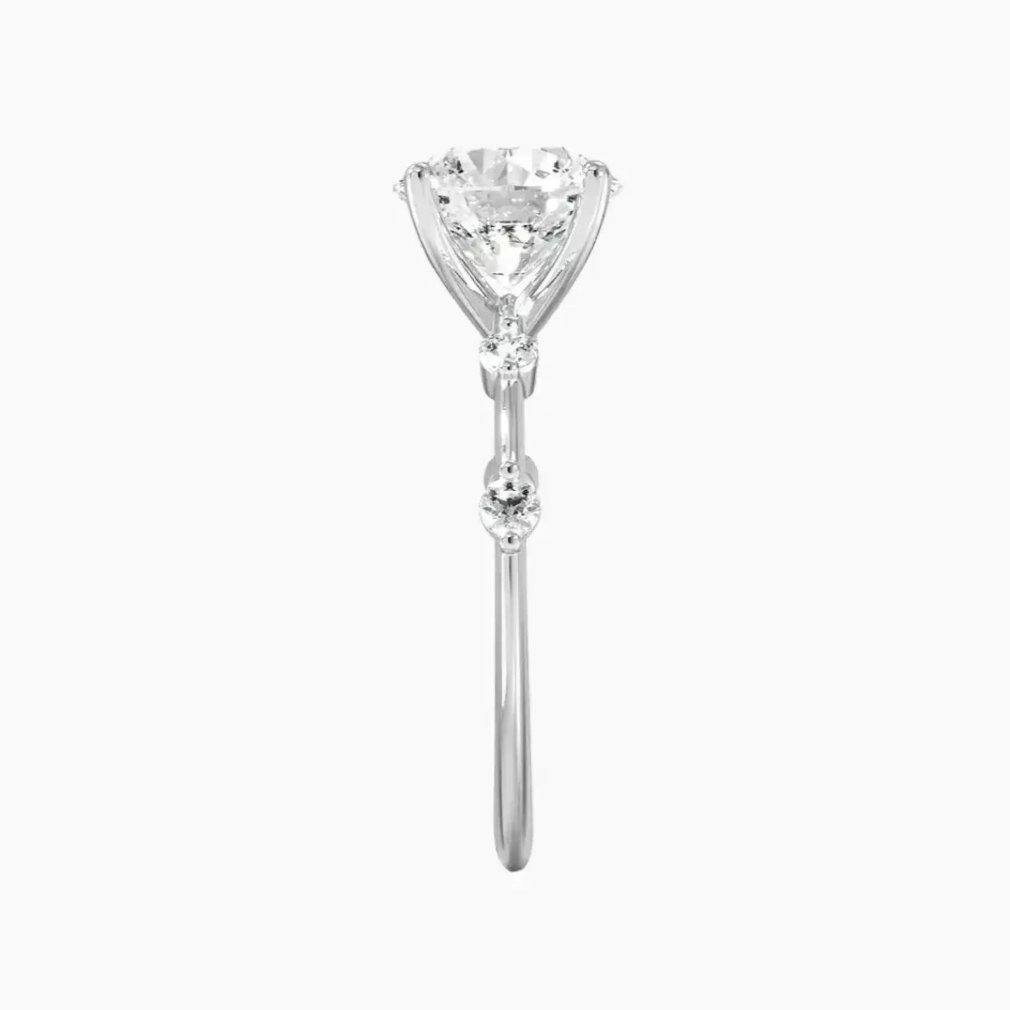 Sena Round Designer 1.5 Carat Lab Grown Diamond Engagement Ring in 14K White Gold