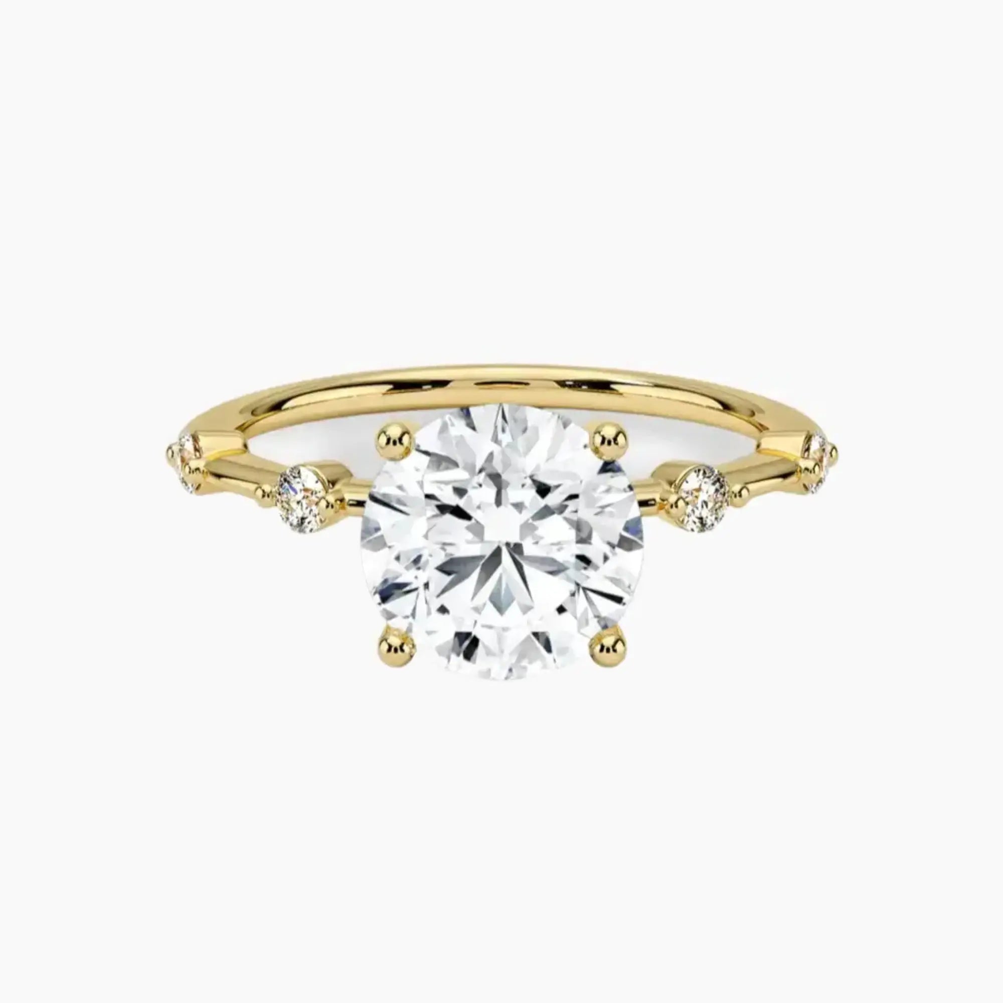 Sena Round Designer Diamond Ring Setting in 14K White Gold