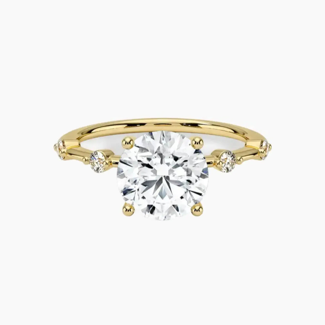 Sena Round Designer 1 Carat Lab Grown Diamond Engagement Ring in 14K Rose Gold