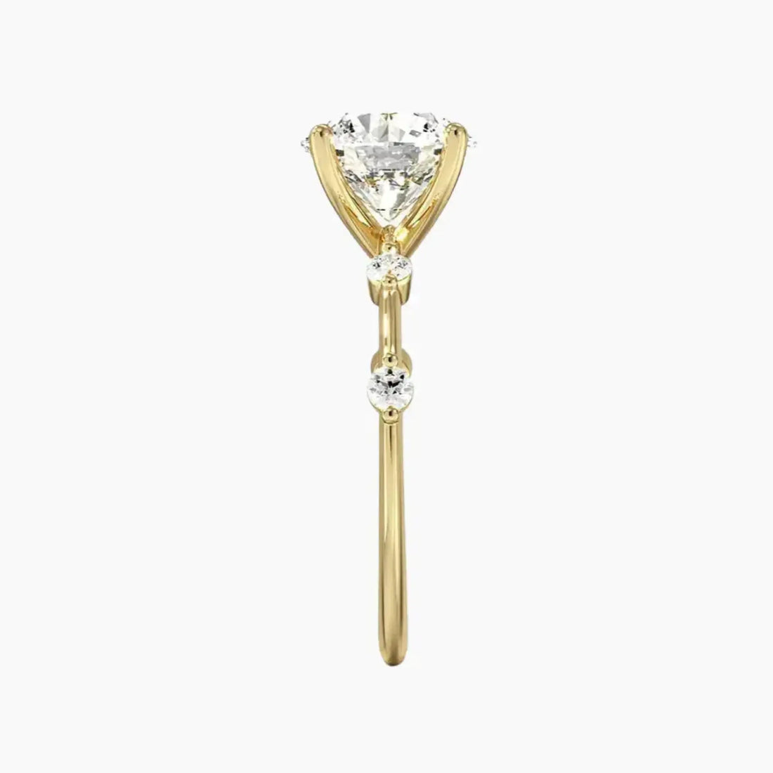 Sena Round Designer Diamond Ring Setting in 18K White Gold