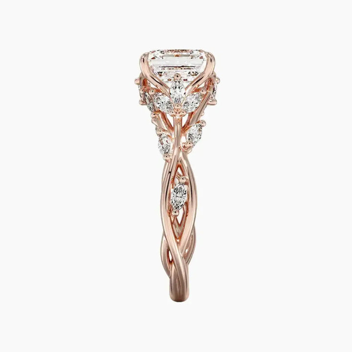 Melia Asscher Designer 2.5 Carat Lab Grown Diamond Engagement Ring in 18K Yellow Gold