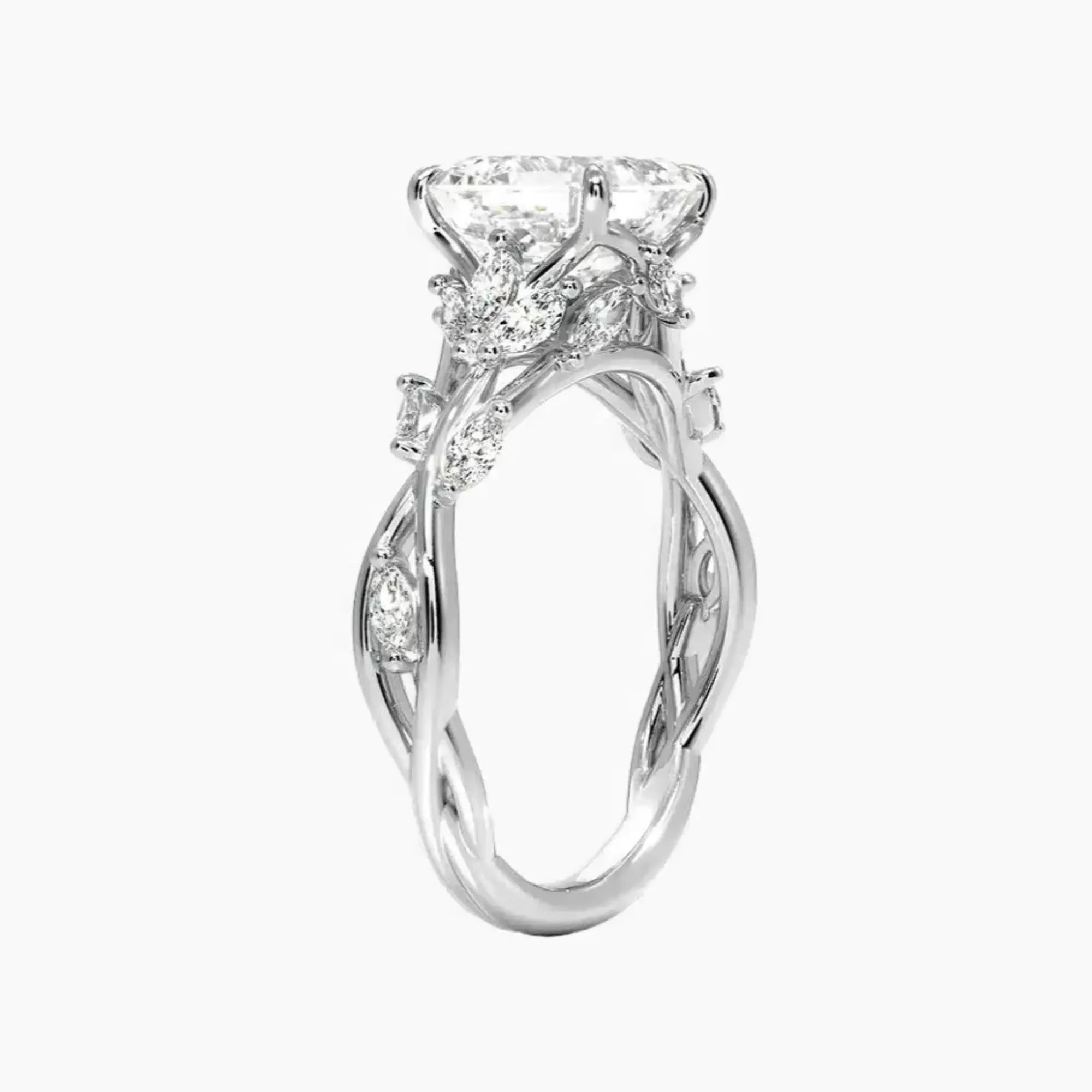 Melia Asscher Designer Diamond Ring Setting in 18K Rose Gold