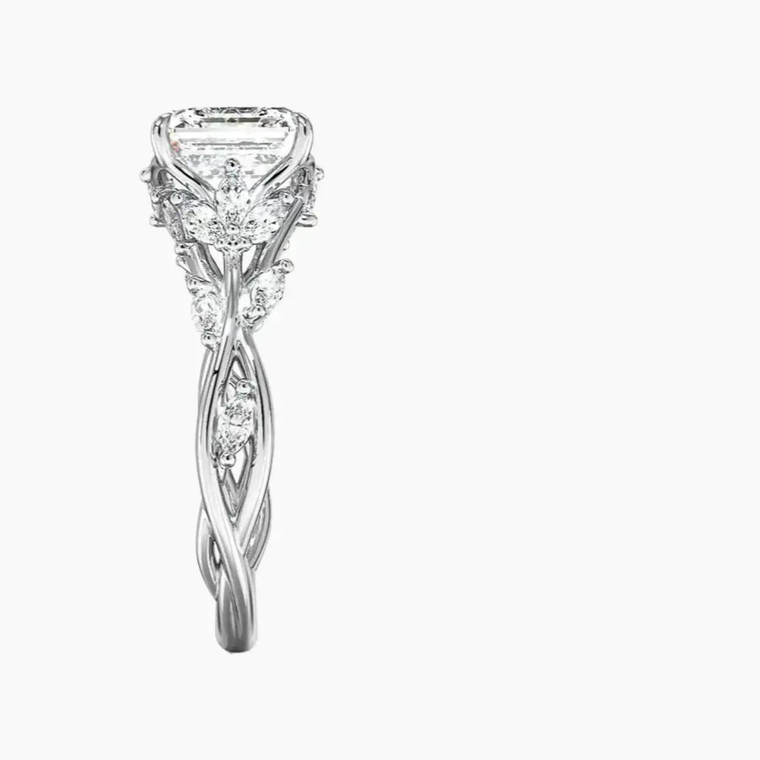 Melia Asscher Designer 1.5 Carat Lab Grown Diamond Engagement Ring in 14K Yellow Gold
