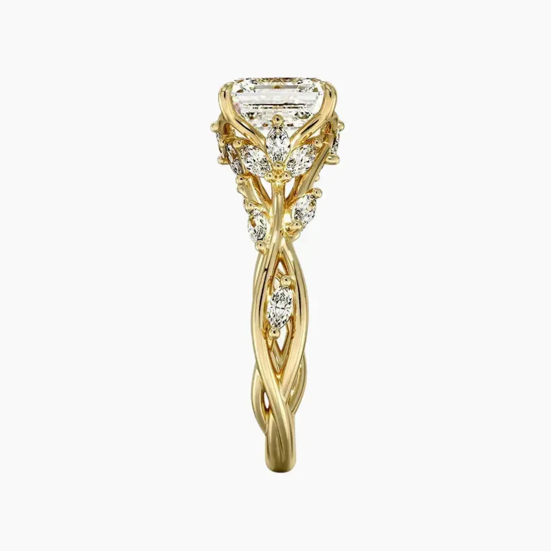 Melia Asscher Designer Diamond Ring Setting in 18K Rose Gold