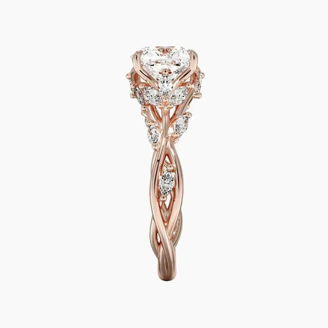 Melia Cushion Designer Diamond Ring Setting in 18K Rose Gold
