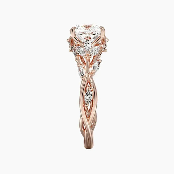 Melia Cushion Designer 3 Carat Lab Grown Diamond Engagement Ring in 14K White Gold