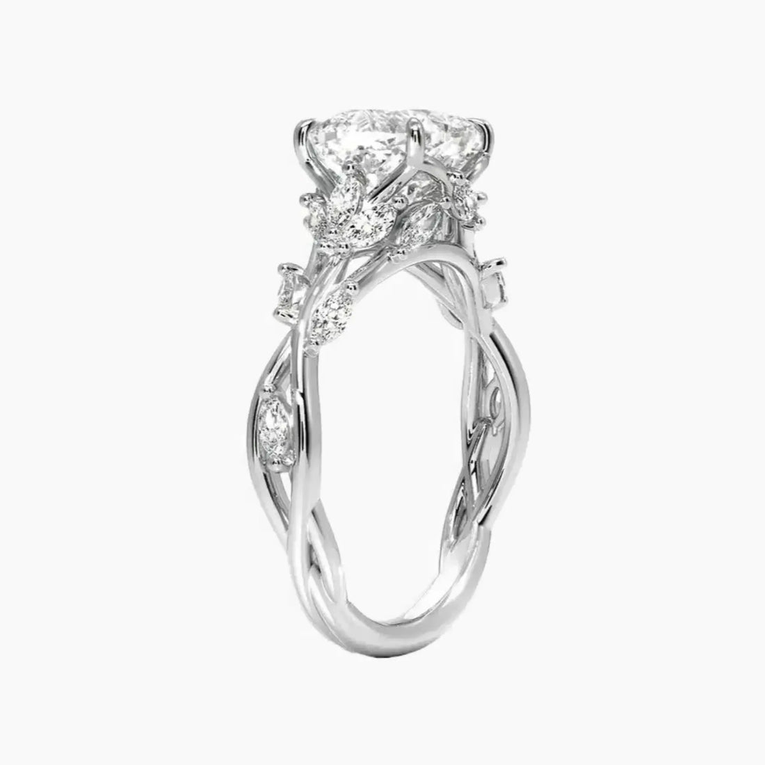 Melia Cushion Designer Diamond Ring Setting in 14K Rose Gold