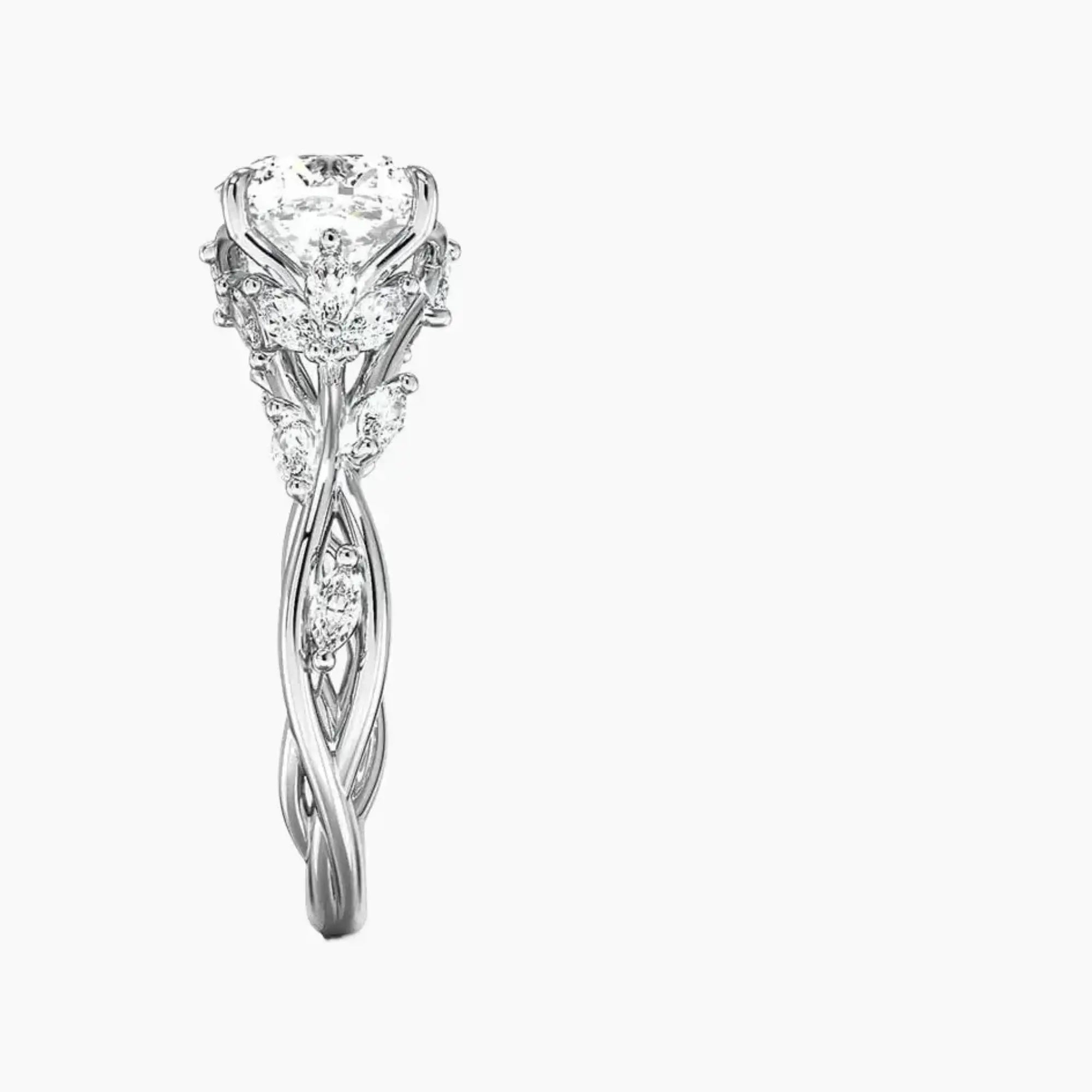 Melia Cushion Designer 1 Carat Lab Grown Diamond Engagement Ring in 14K Yellow Gold