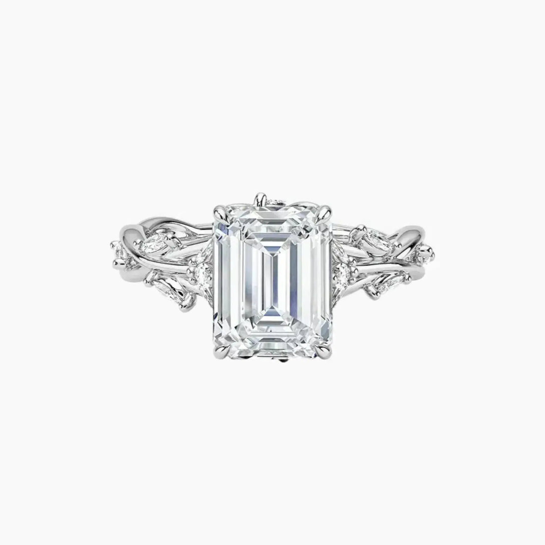 Melia Emerald Designer 1.5 Carat Lab Grown Diamond Engagement Ring in 14K Yellow Gold